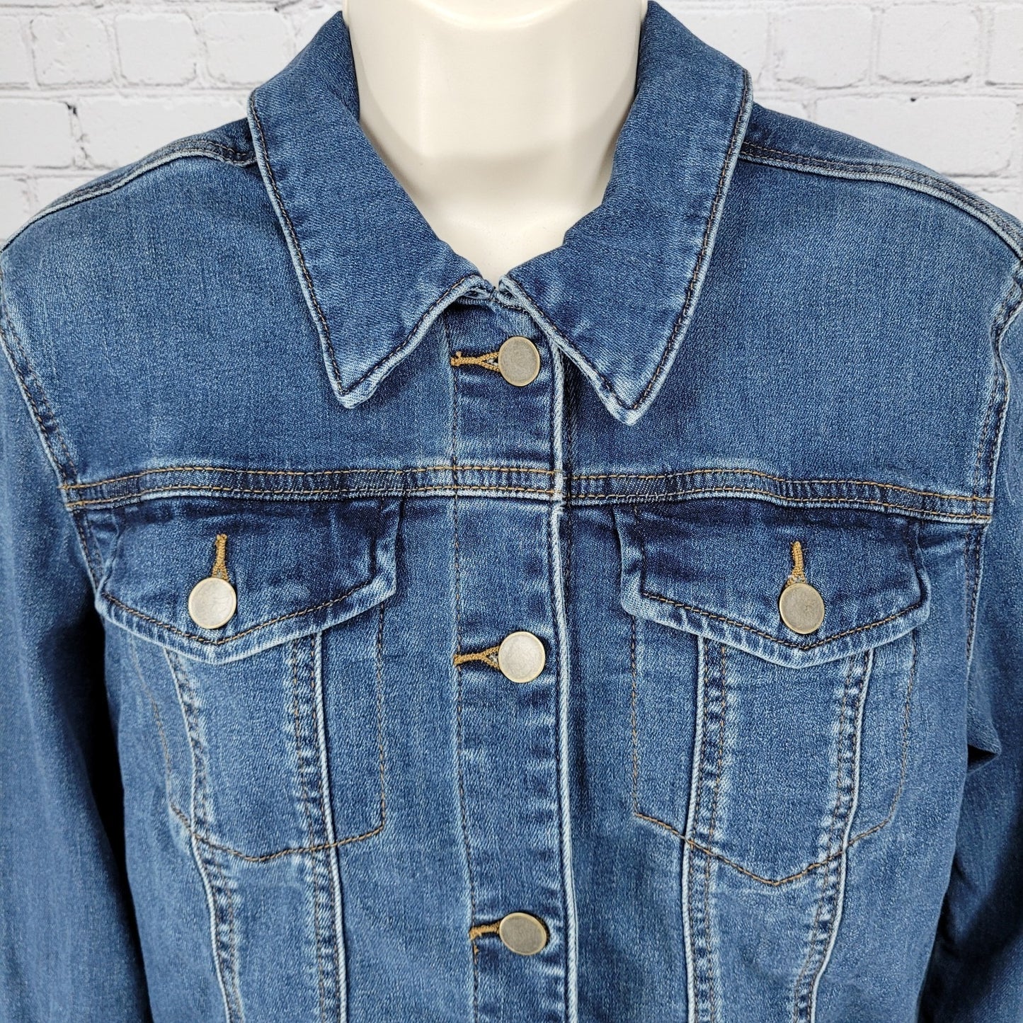 NWT KUT From The Kloth Julia Jacket Blue Denim Jean Cotton Stretch Size Large L