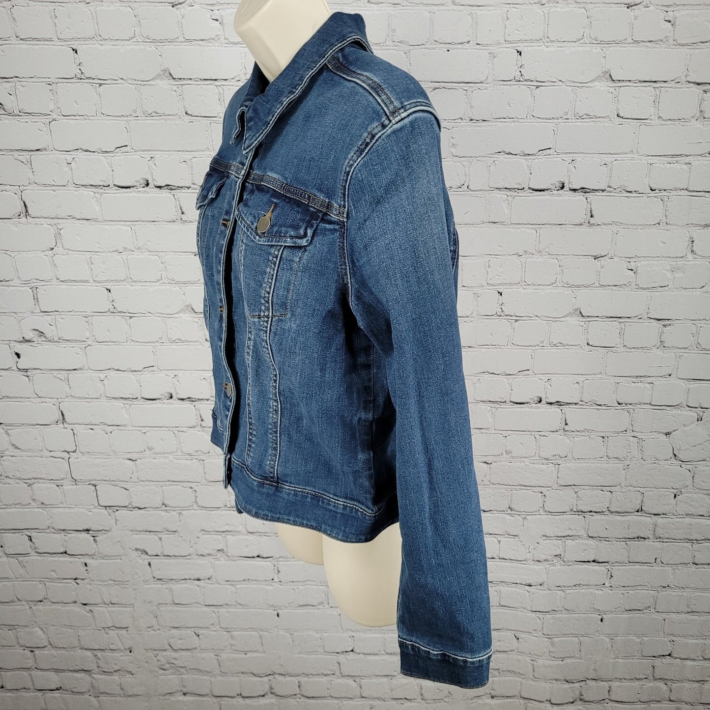 NWT KUT From The Kloth Julia Jacket Blue Denim Jean Cotton Stretch Size Large L
