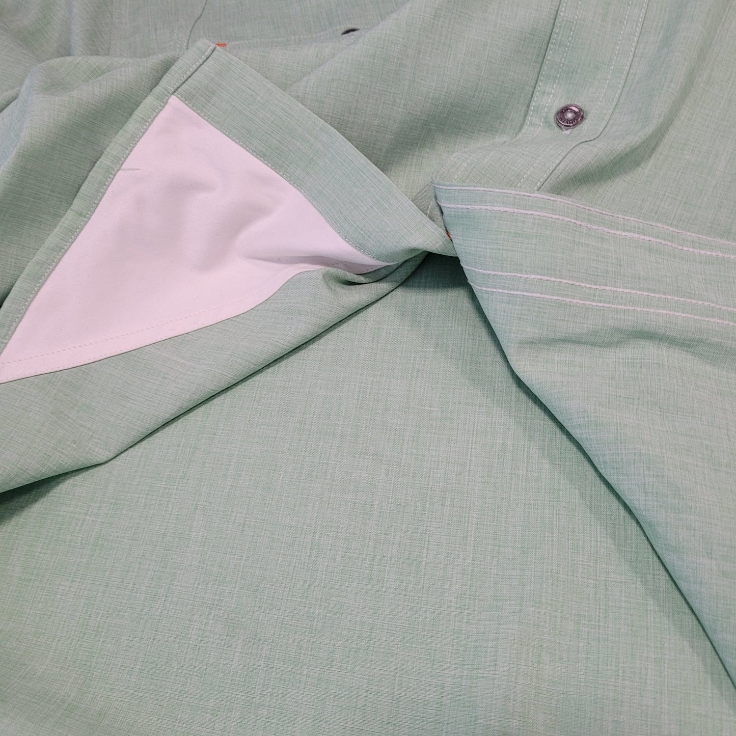 Orvis Green Outdoor Lightweight Stretch Long Sleeve Button Up Shirt Size XL