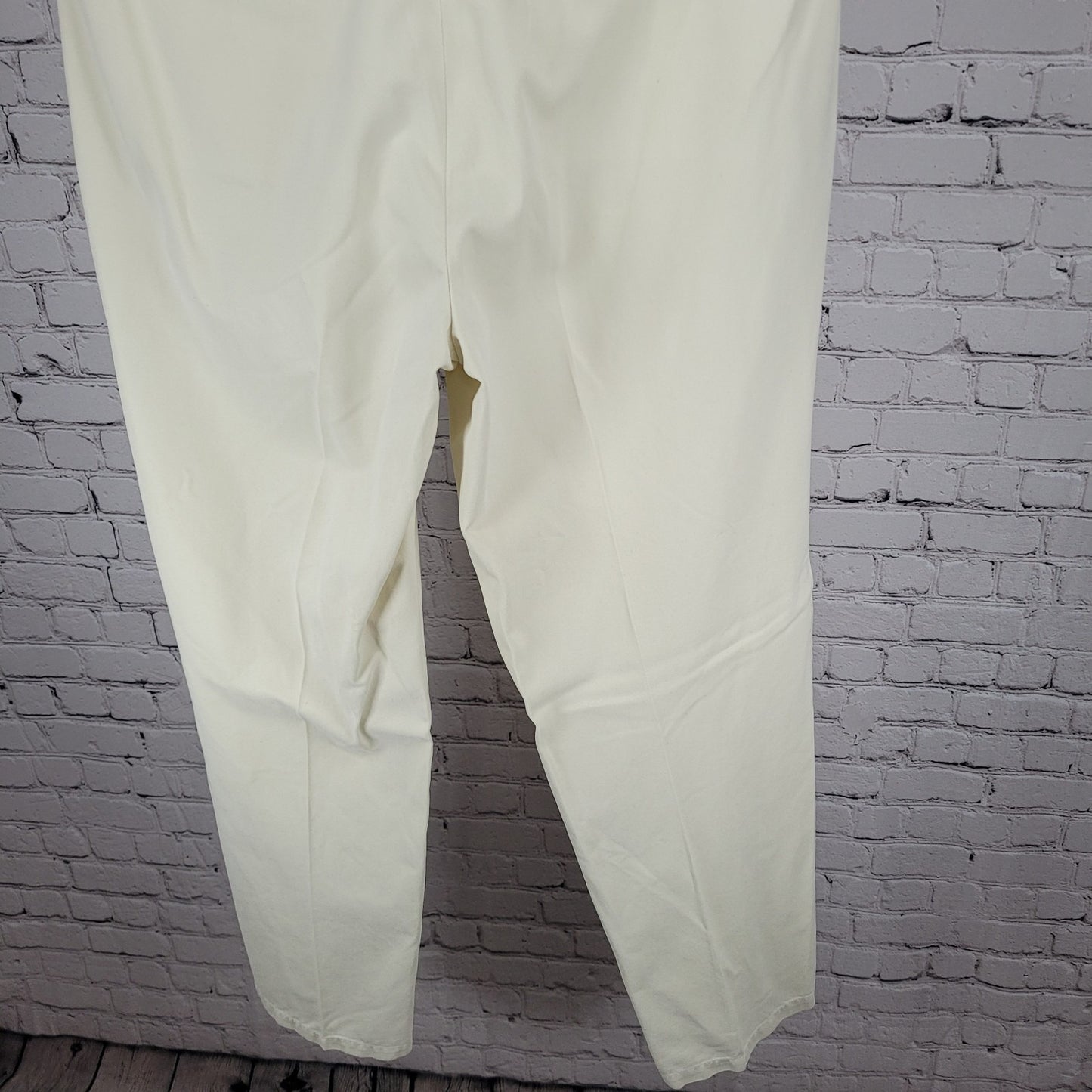 Tommy Bahama Ivory Cotton Blend Relax Flat Front Chino Pants Size 35 (35x33)