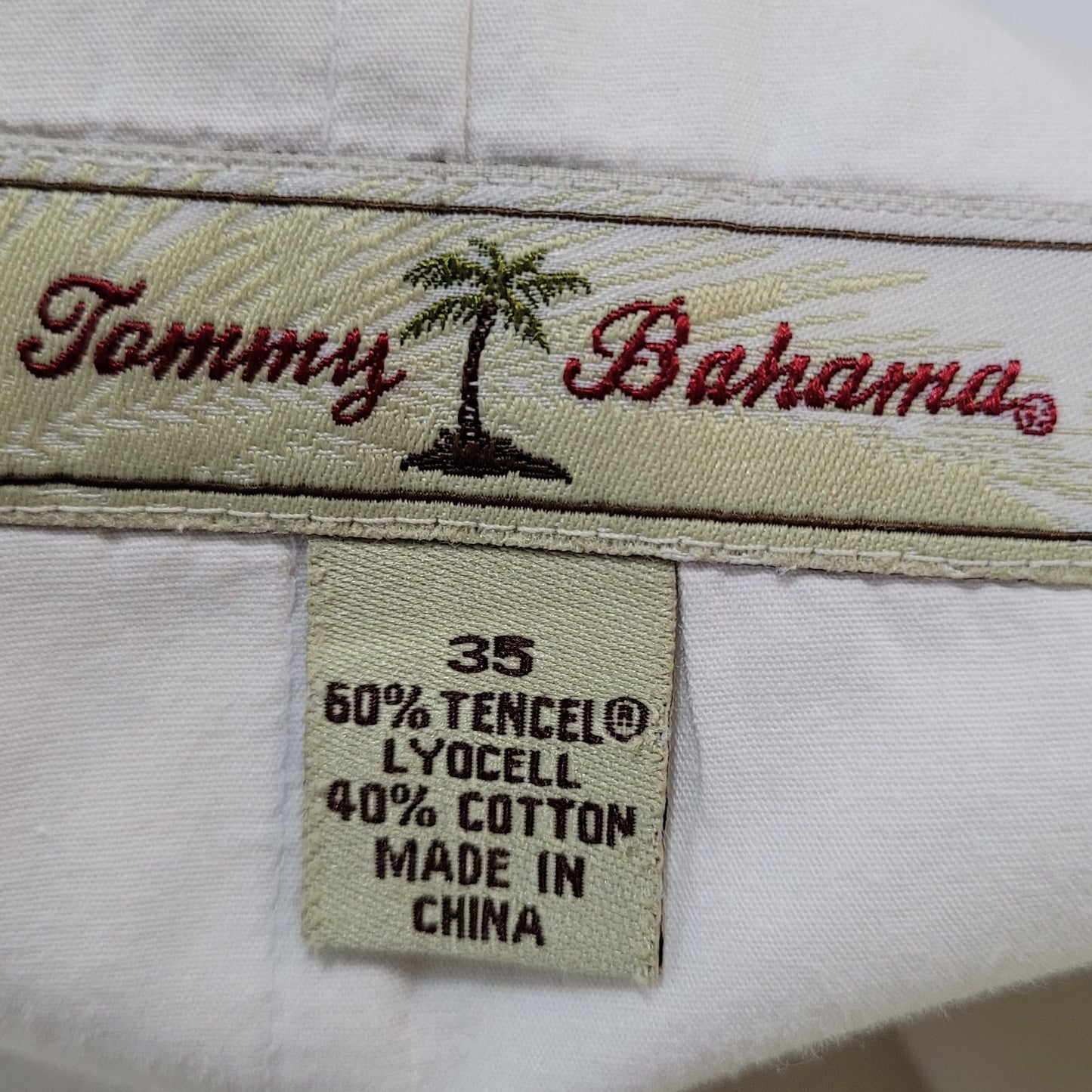 Tommy Bahama Ivory Cotton Blend Relax Flat Front Chino Pants Size 35 (35x33)