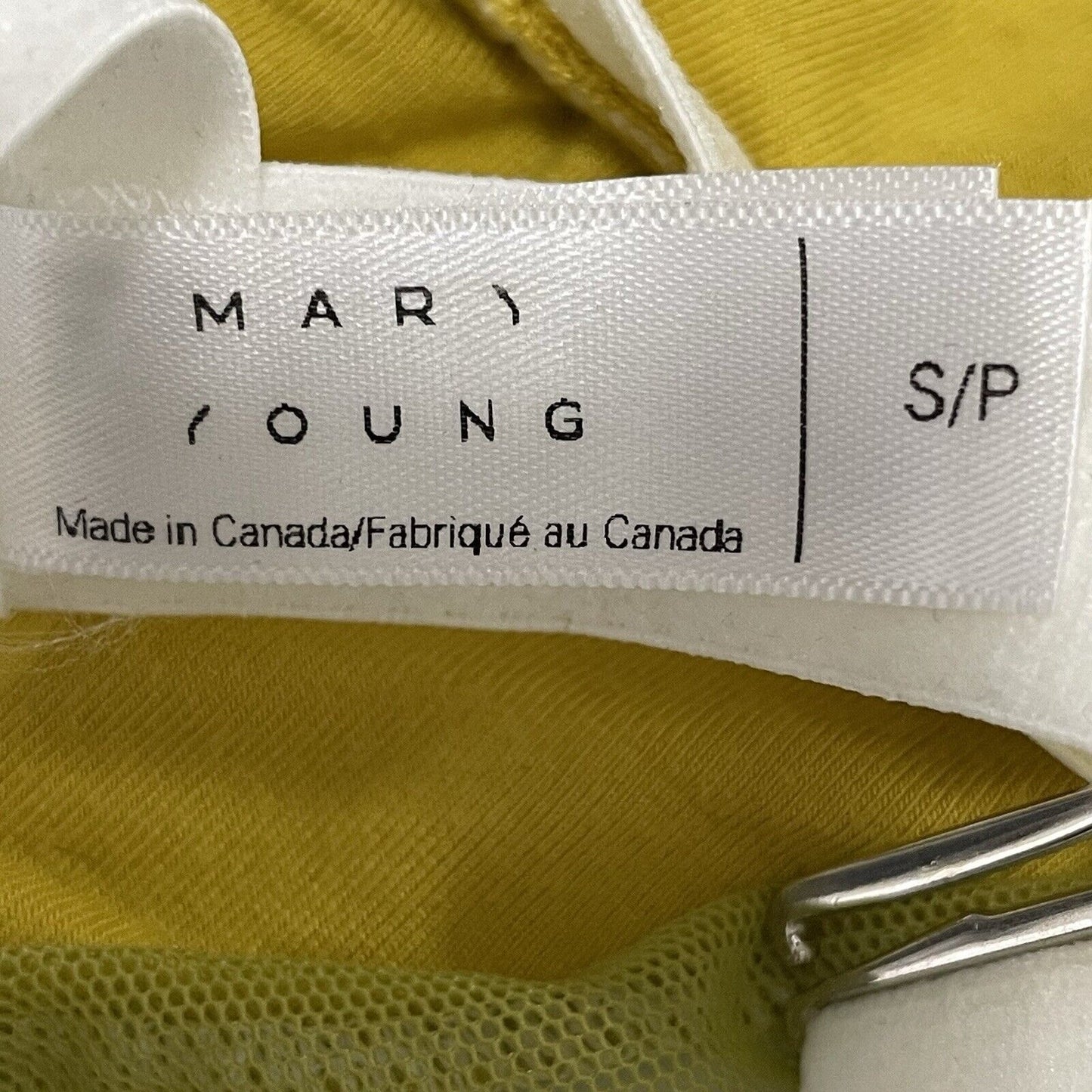 Mary Young Yellow Mesh Bamboo Triangle Bralette Bra Top Adjustable Size Small S