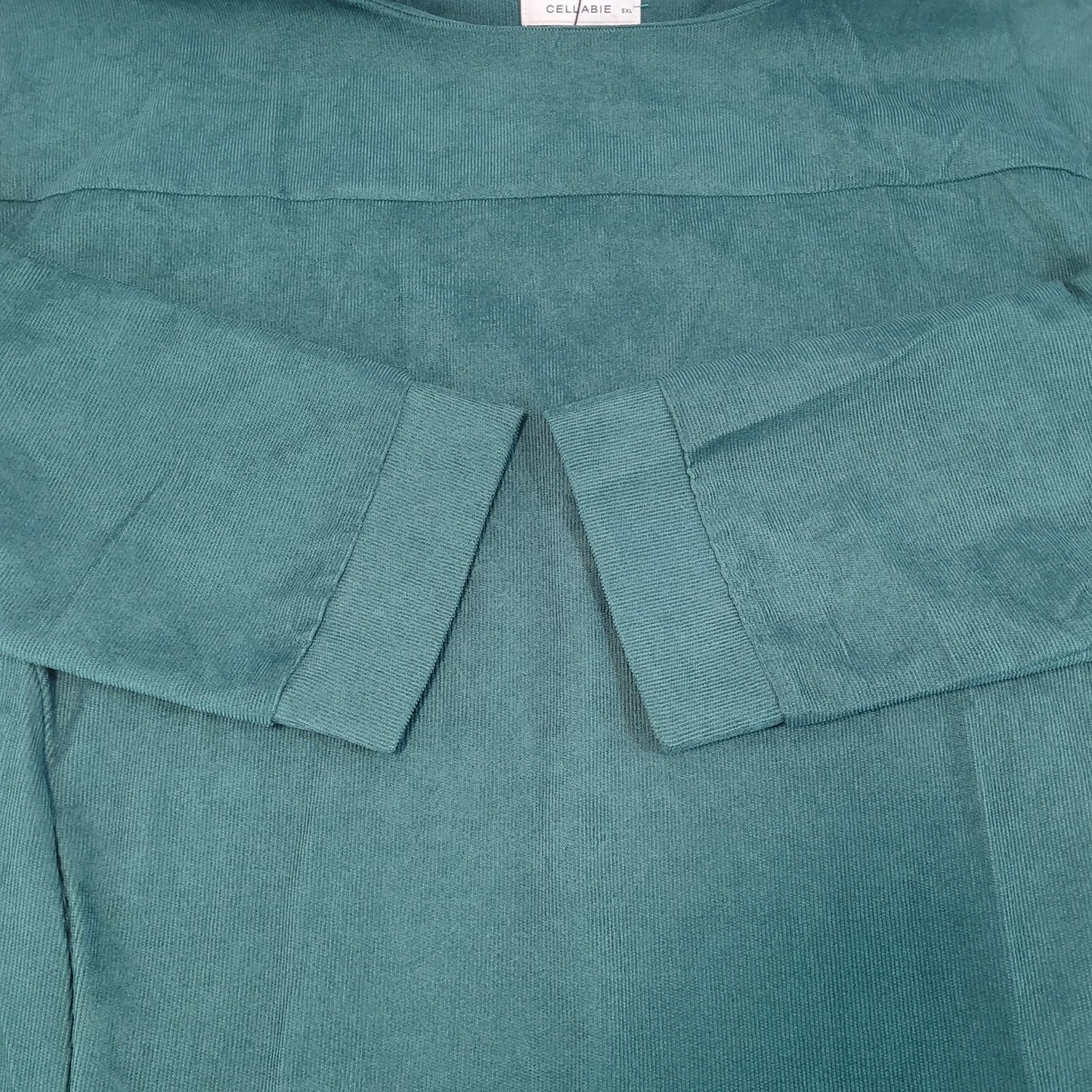 NWT Cellabie Corduroy Long Sleeve Pockets Pleated Unlined Dress Size 5XL