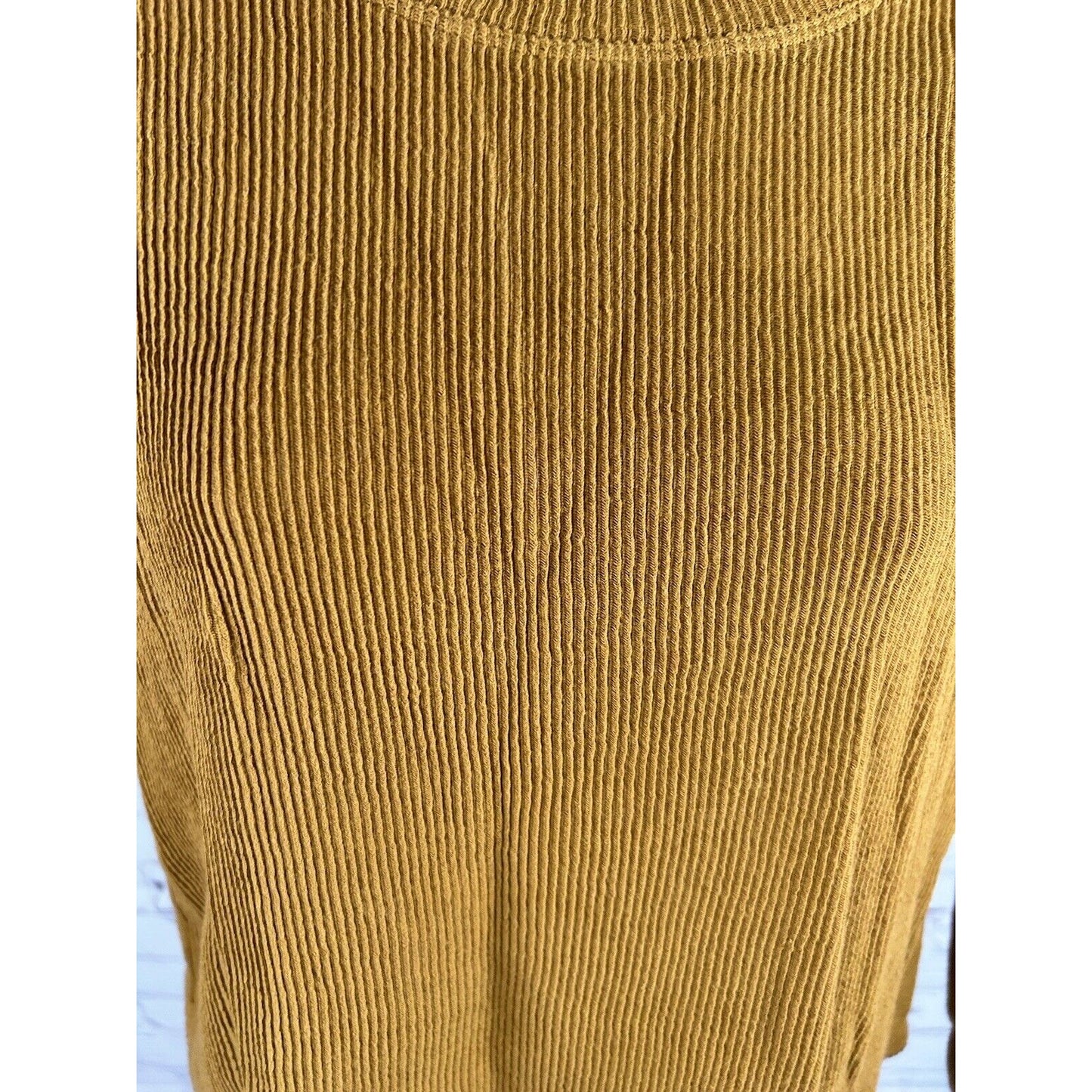Texture & Thread Madewell Brown Ribbed Asymmetrical Long Sleeve Women’s Shirt S