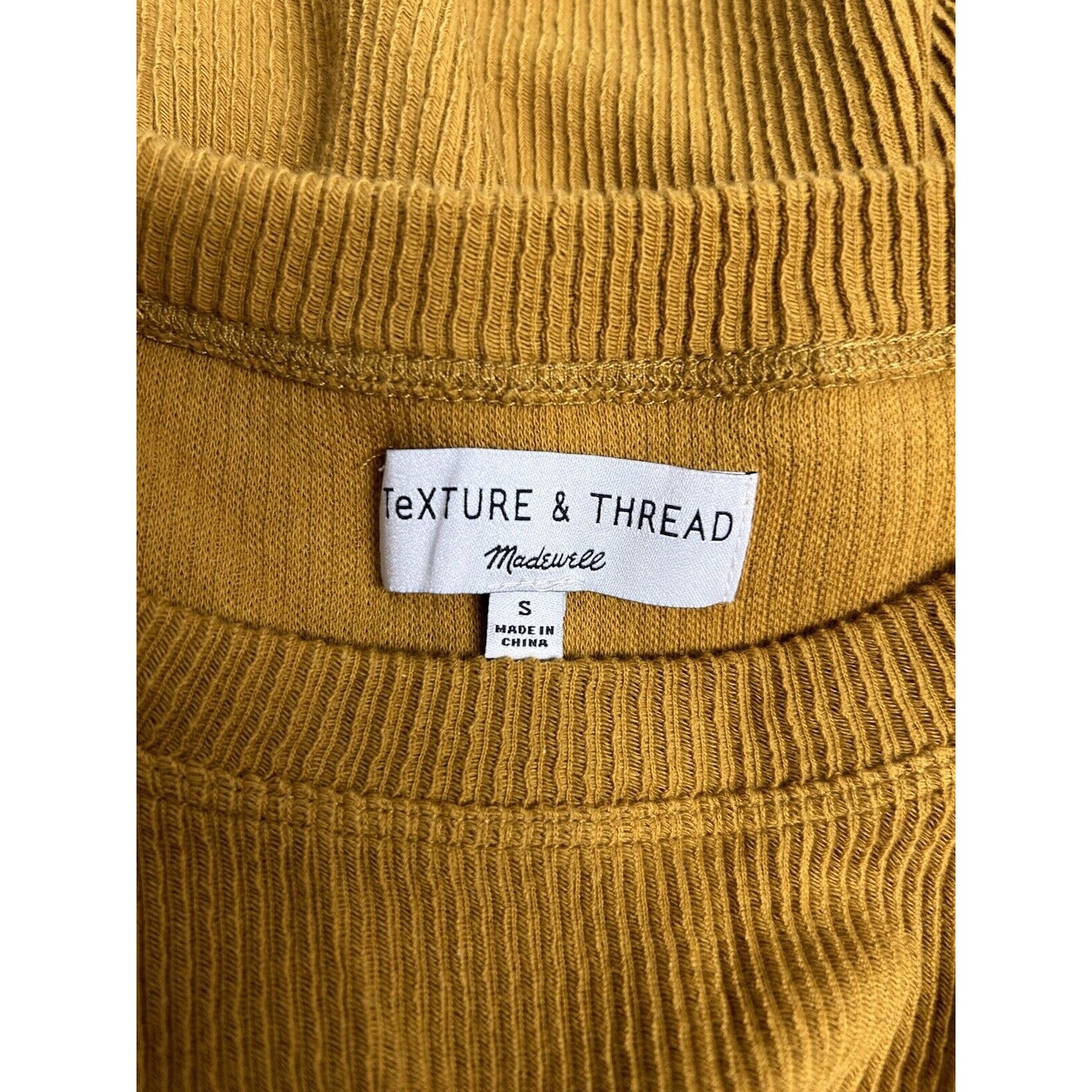 Texture & Thread Madewell Brown Ribbed Asymmetrical Long Sleeve Women’s Shirt S