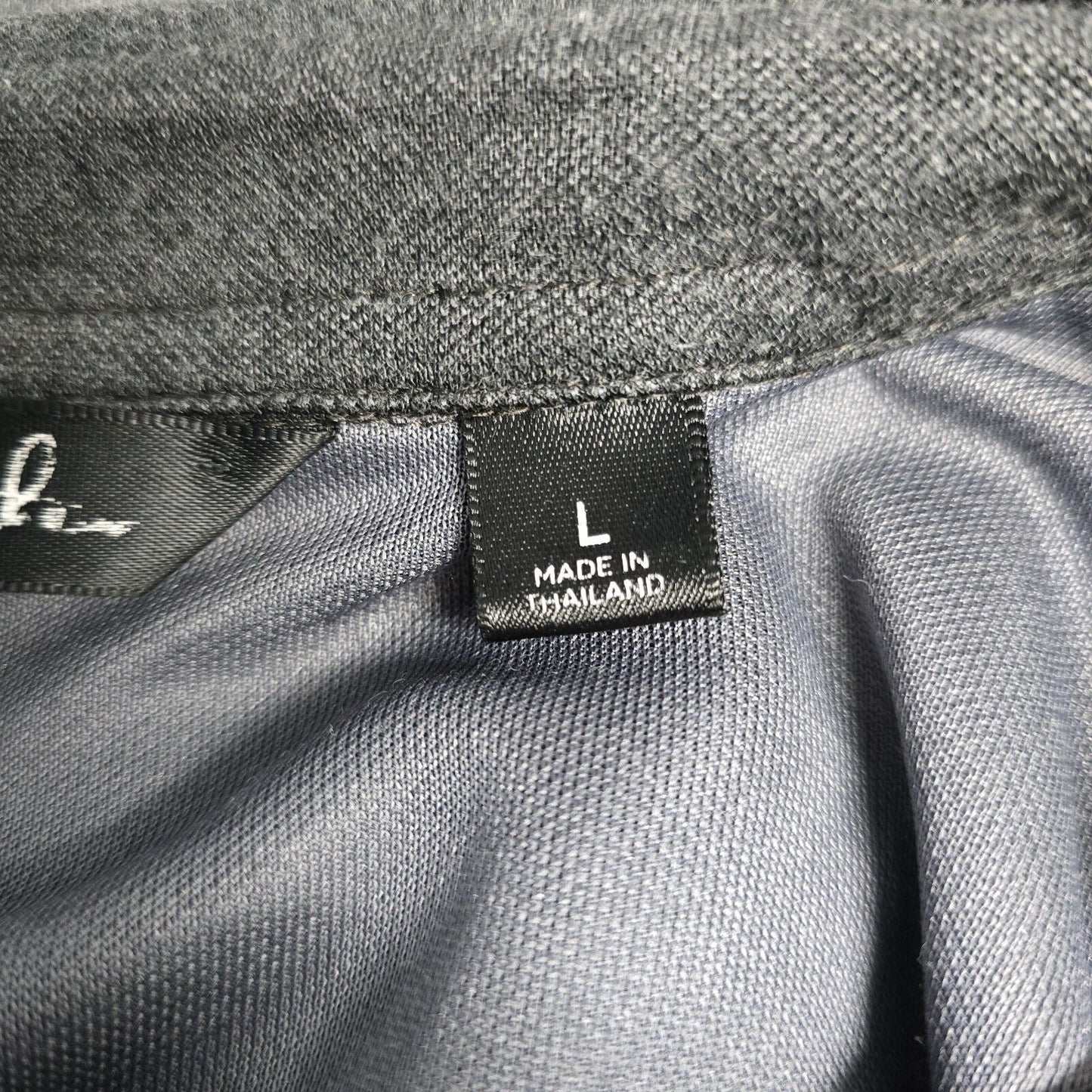 Travis Mathew Button Up Dark Gray Pocketed Polyester Blend Golf Polo Mens Size L