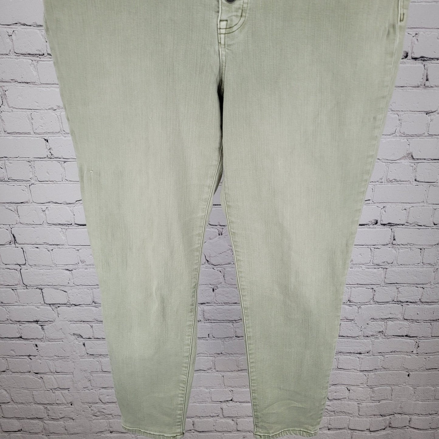 Madewell Muted Green High Rise Button Fly Stretch Skinny Jeans Size 32 (34x25.5)