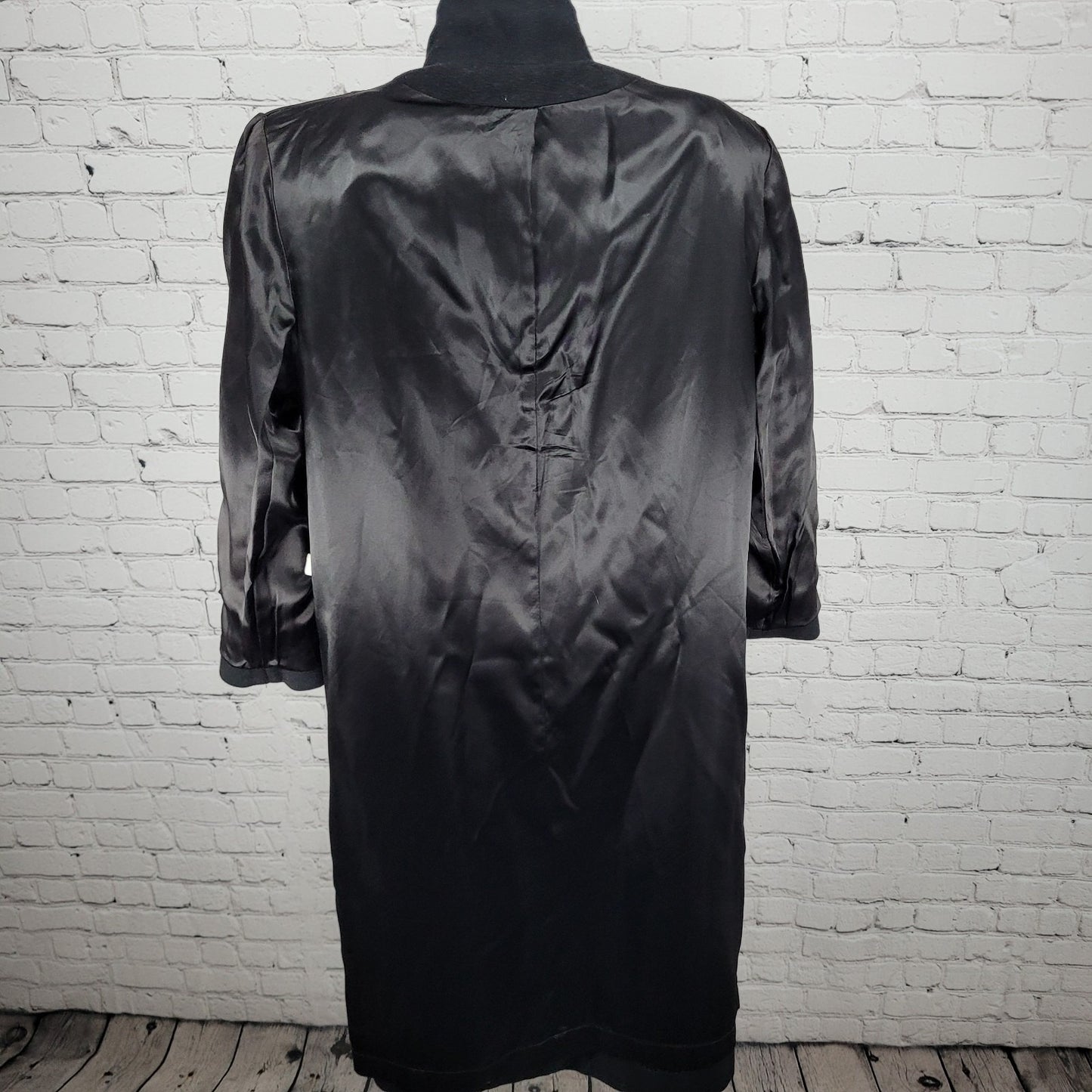 LORD & TAYLOR Black Cashmere Blend Belted Coat USA Made Size SP Small Petite