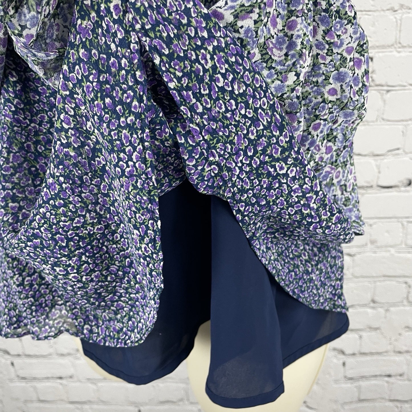 Joie Purple 100% Silk Floral Layered Adjustable Straps Top Lined Size Large L