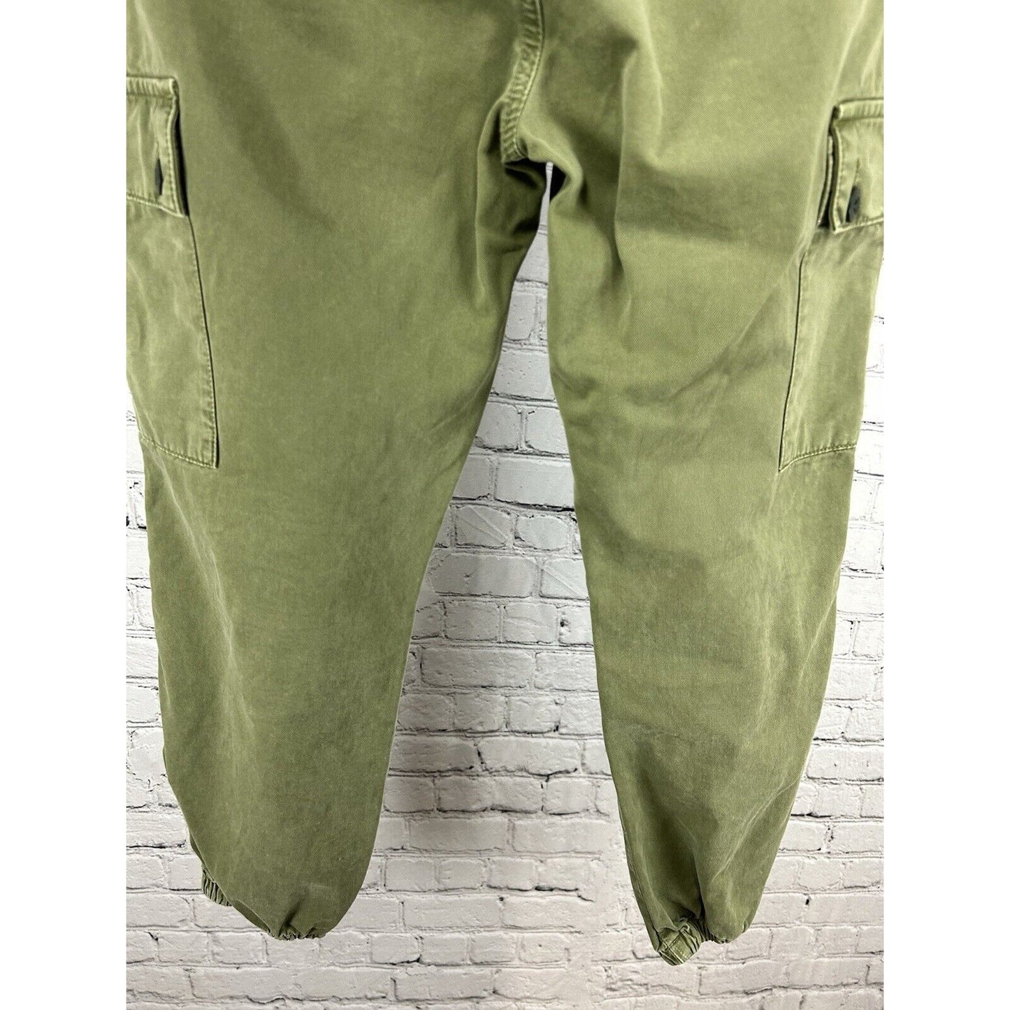 Zara Army Green Cargo Jogger Mid Rise Pants Pockets Women’s Size 8