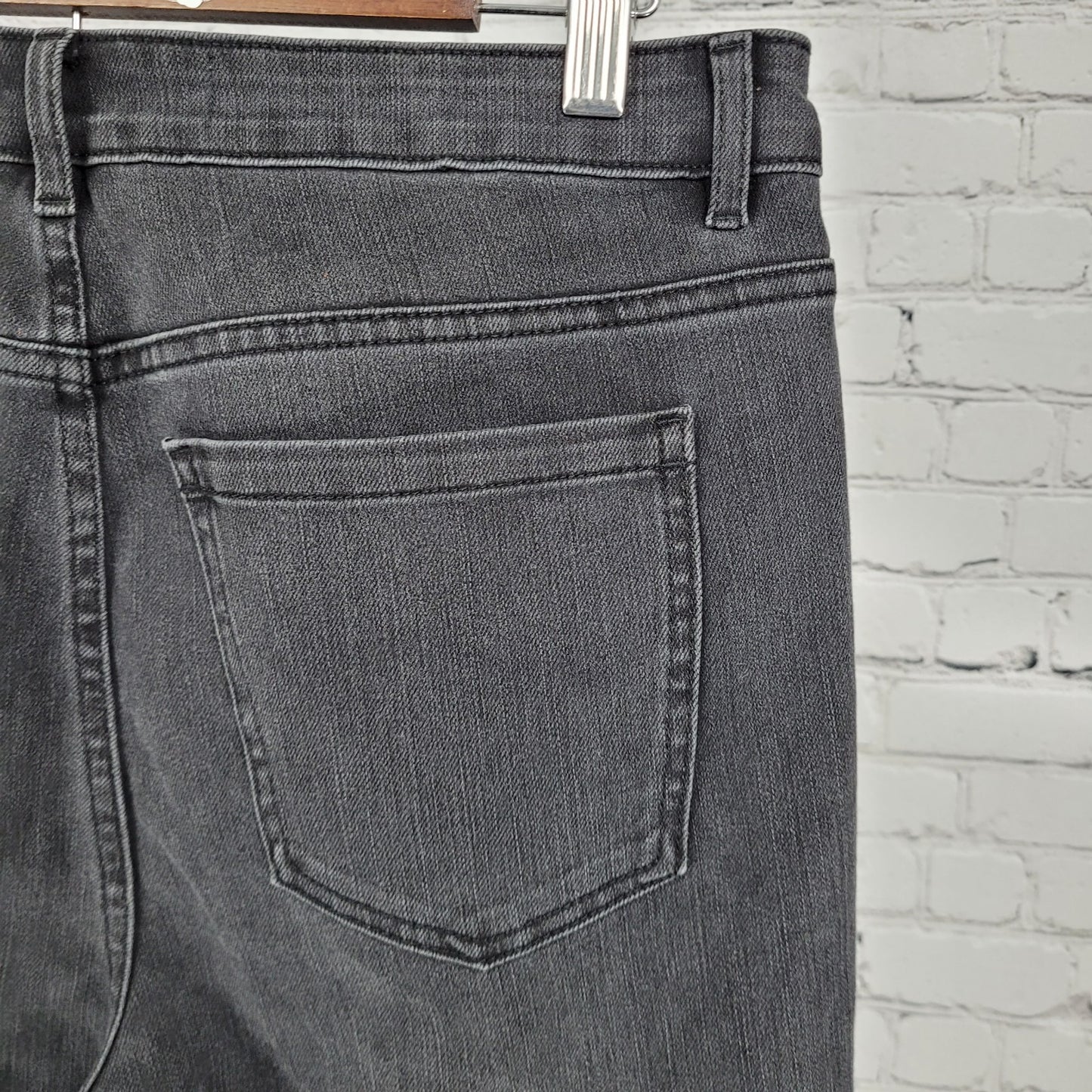 Soft Surroundings Grey Black High Rise Wide Leg Baggy Jeans Size 10 (30x30)