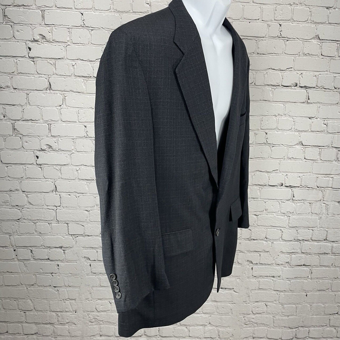 Jos A Bank Blue Black Wool 2 Button Ventless Blazer Sport Coat USA Made Size 43R