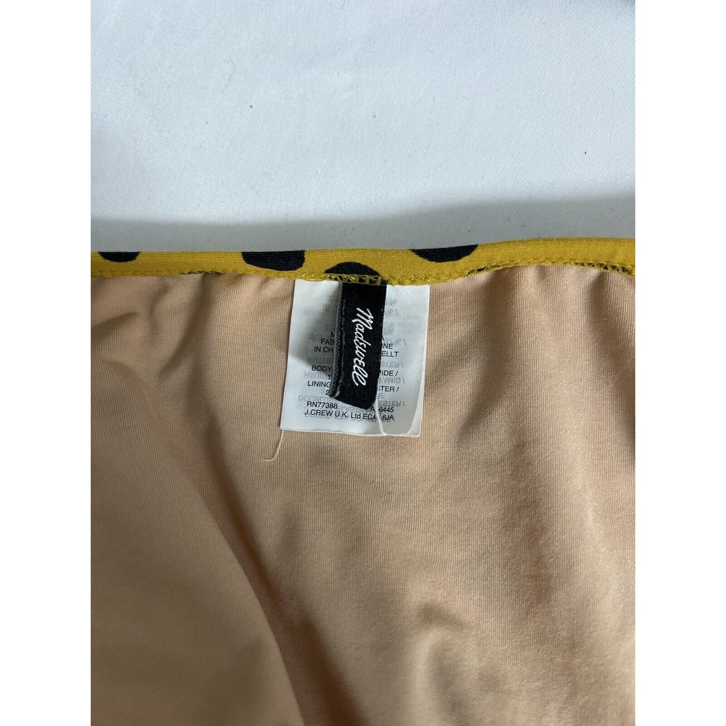 Madewell Yellow Black Polka Dot Bikini Swimsuit Bottoms Women’s Size Large