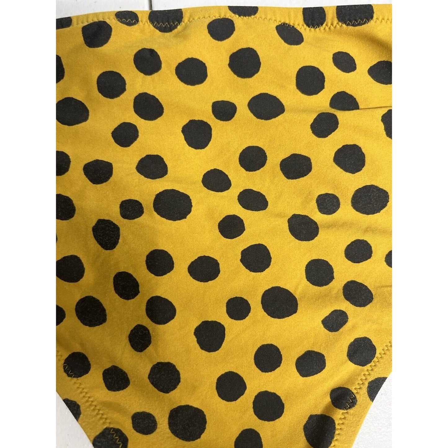 Madewell Yellow Black Polka Dot Bikini Swimsuit Bottoms Women’s Size Large