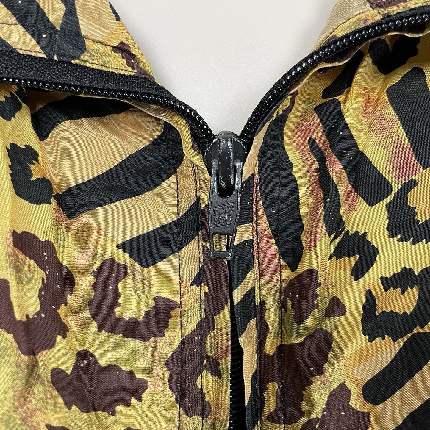 Rhoda Lynne Yellow Silk Animal Print Lightweight Windbreaker Jacket Size 1XL