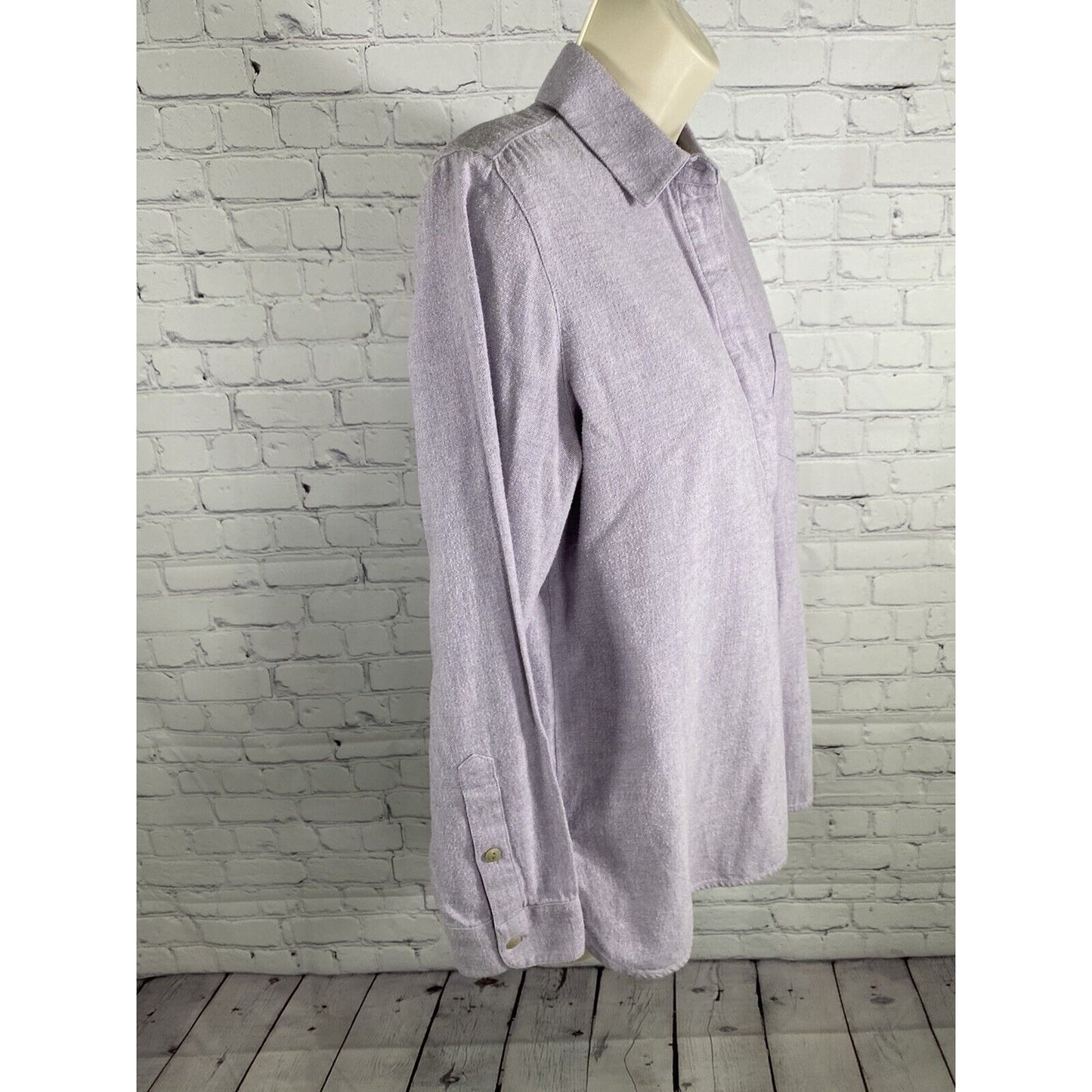 Madewell Pale Purple Long Sleeve Pullover Collared Casual Button Back Shirt S