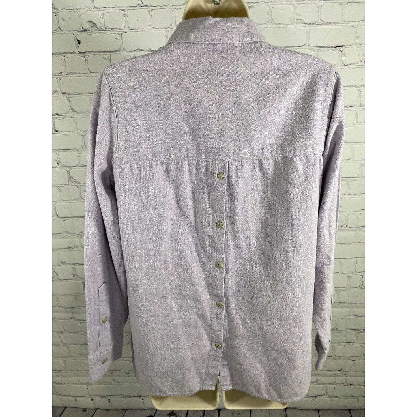 Madewell Pale Purple Long Sleeve Pullover Collared Casual Button Back Shirt S