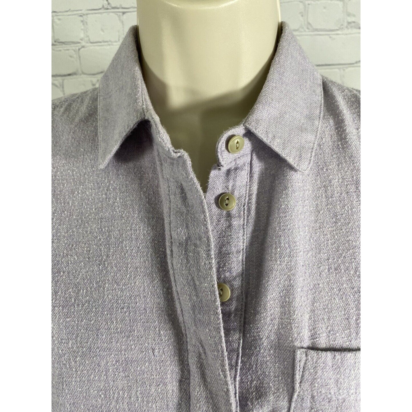 Madewell Pale Purple Long Sleeve Pullover Collared Casual Button Back Shirt S