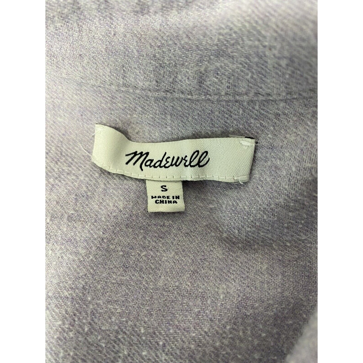 Madewell Pale Purple Long Sleeve Pullover Collared Casual Button Back Shirt S