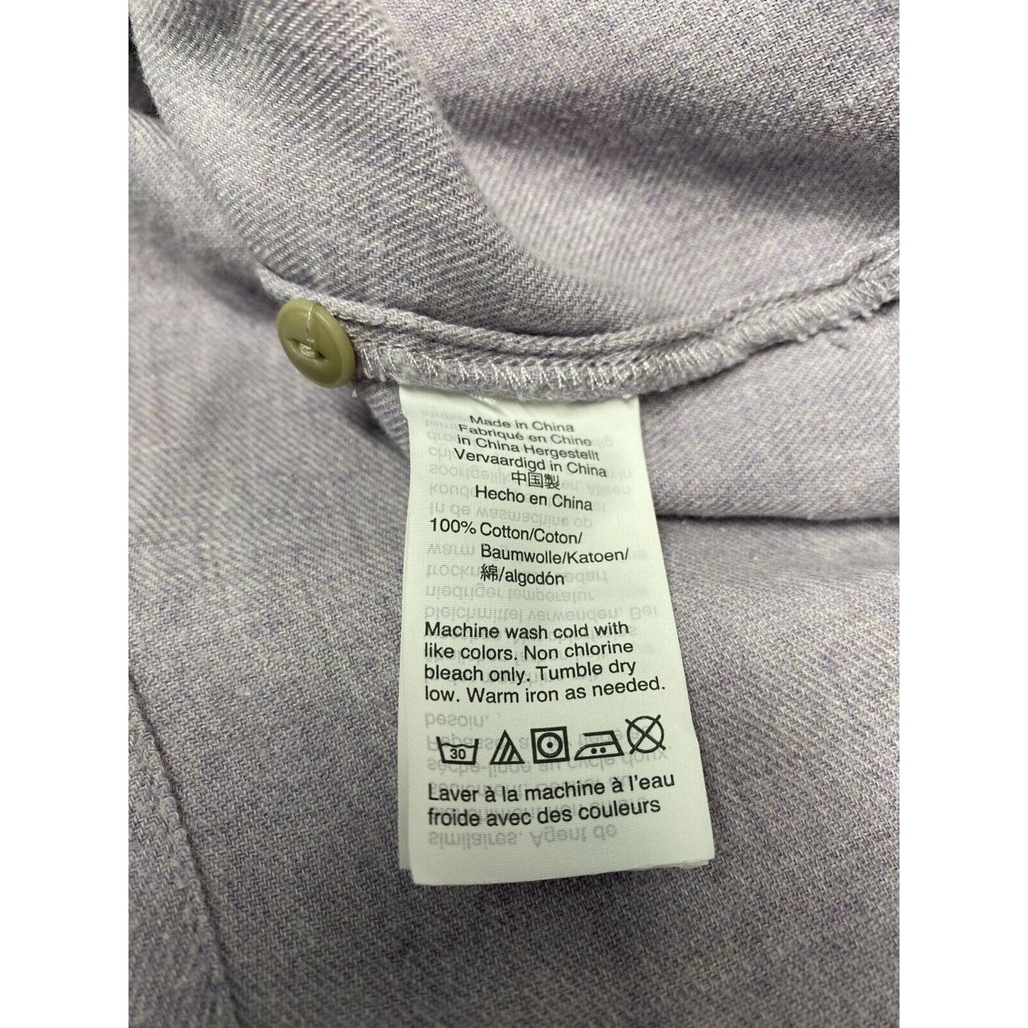 Madewell Pale Purple Long Sleeve Pullover Collared Casual Button Back Shirt S