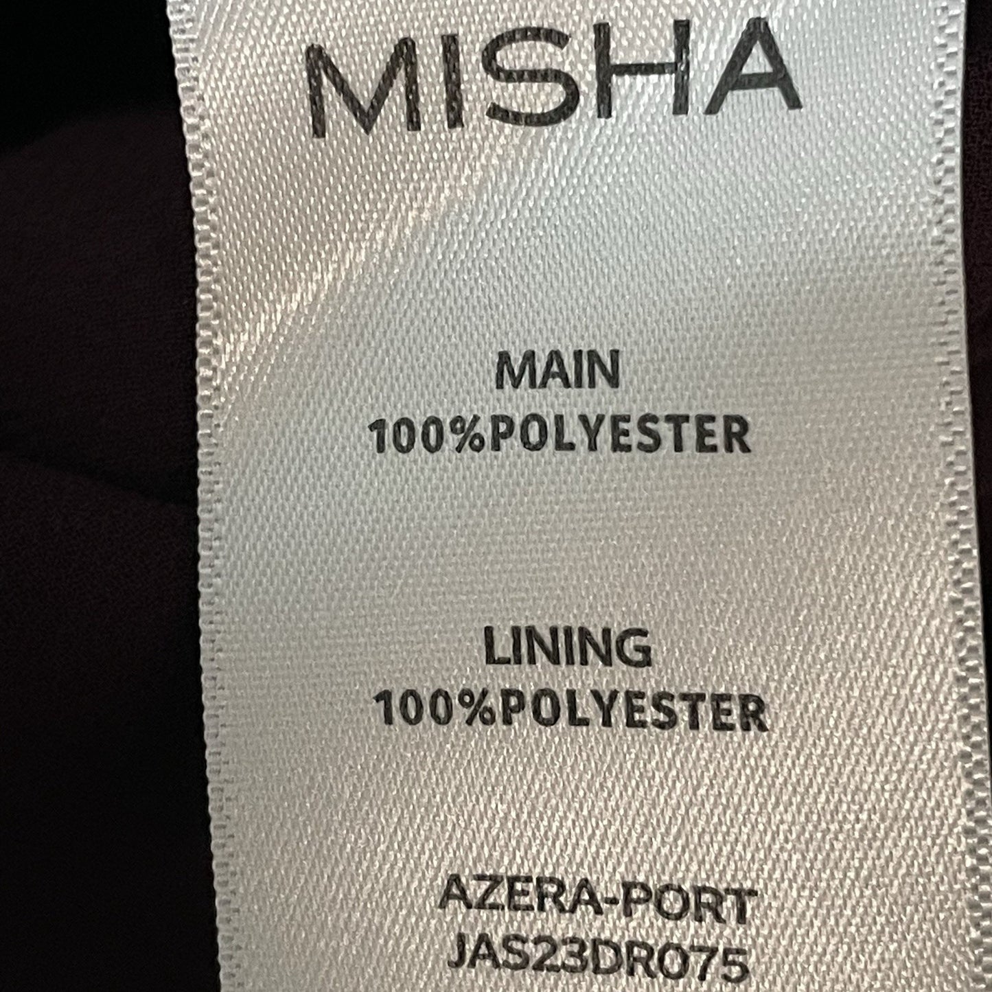Misha Purple Azera Port Silky Wrap Long Sleeve Shoulder Pads Blouse Top Small S