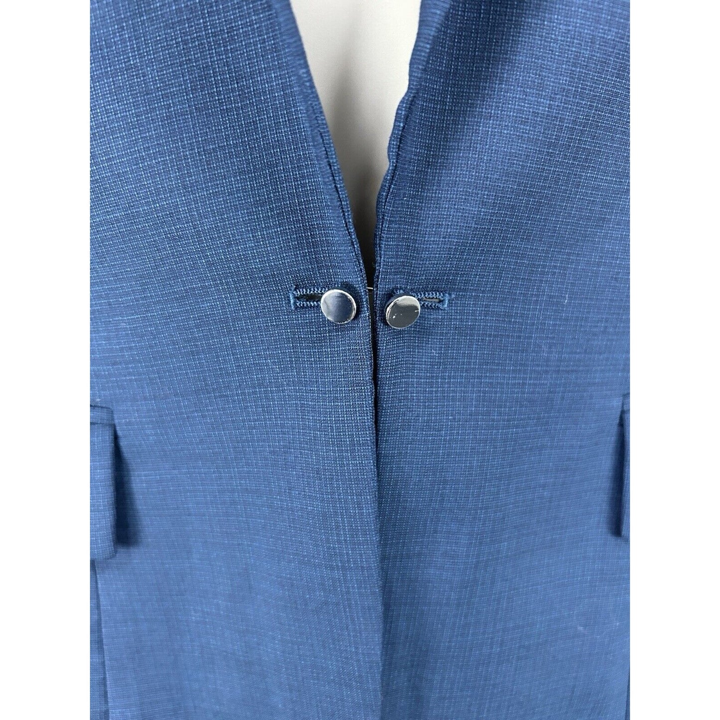 Boss Hugo Boss Dark Blue Virgin Wool Single Clasp Collared Blazer Women’s Size 4