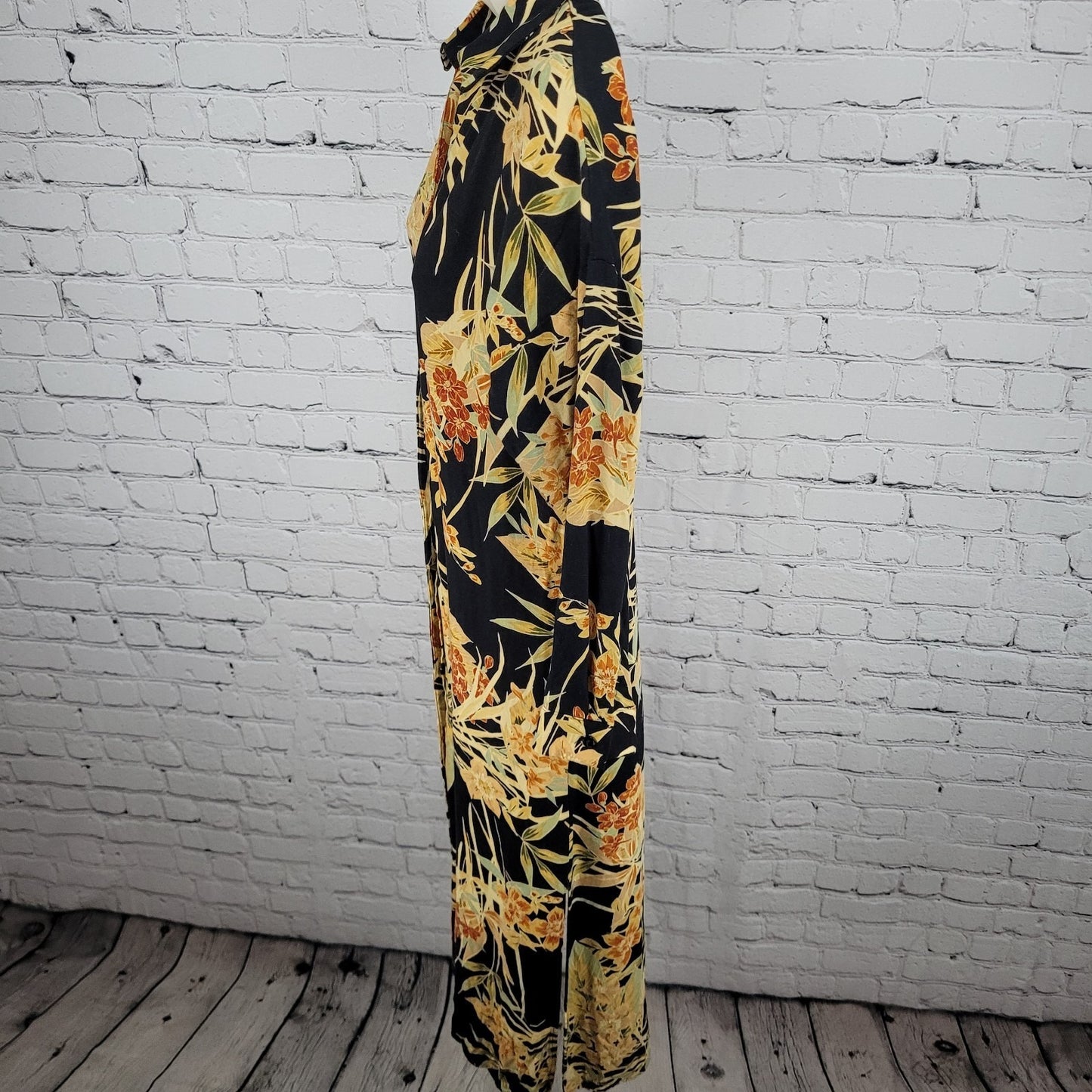 Zara Basic Collection Multicolor Floral 3/4 Sleeve Button Collar Shirt Dress XS