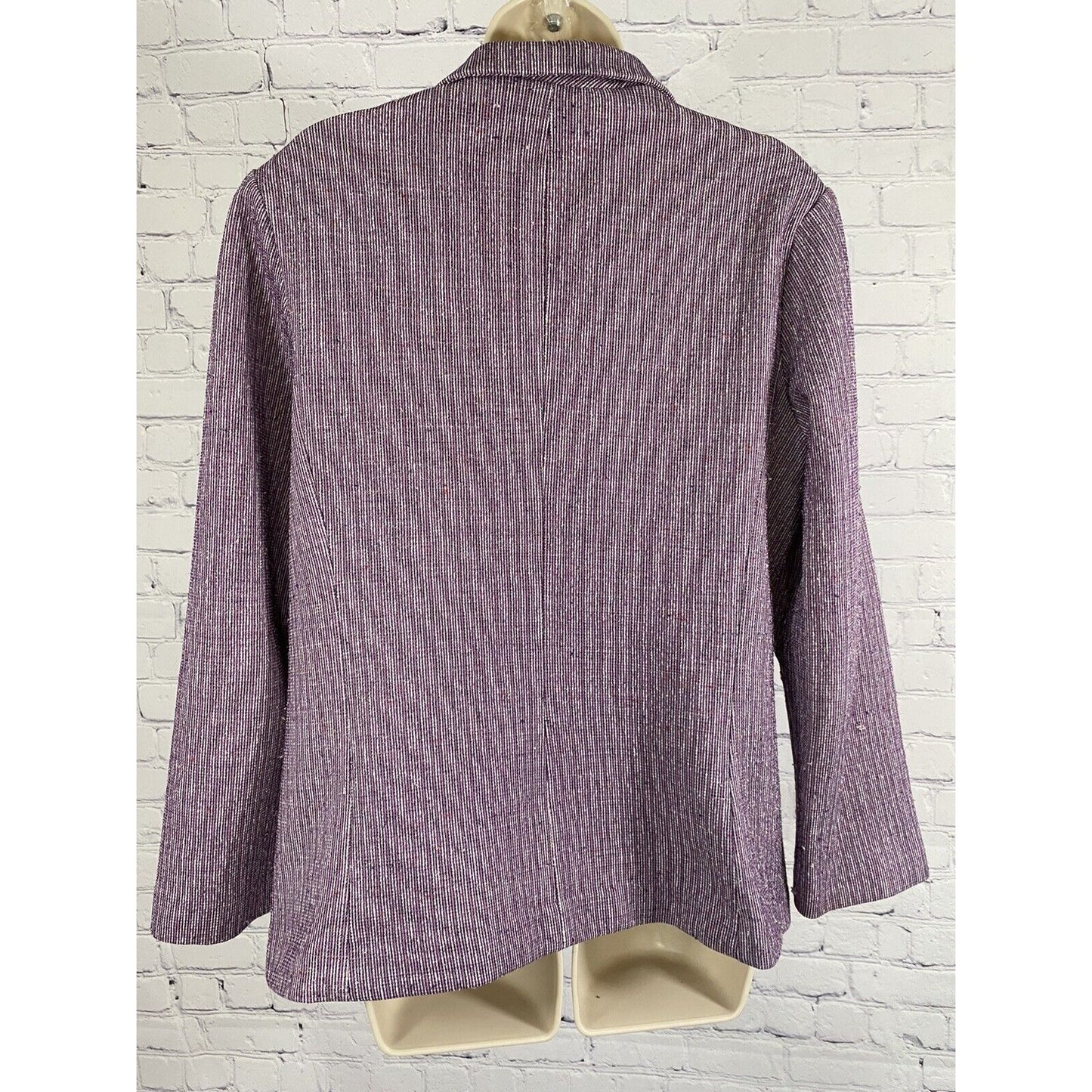 Devon Purple Two Pocket Single Button Shoulder Pads Jacket Blazer Size 16