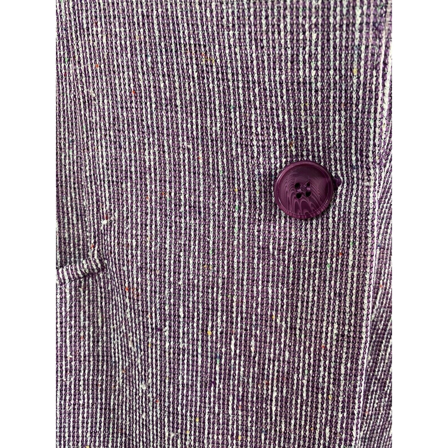 Devon Purple Two Pocket Single Button Shoulder Pads Jacket Blazer Size 16