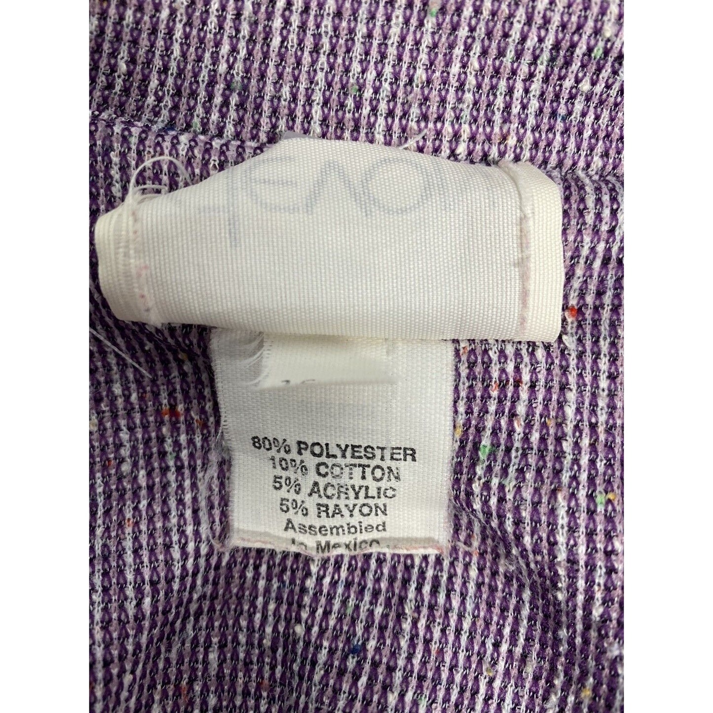 Devon Purple Two Pocket Single Button Shoulder Pads Jacket Blazer Size 16