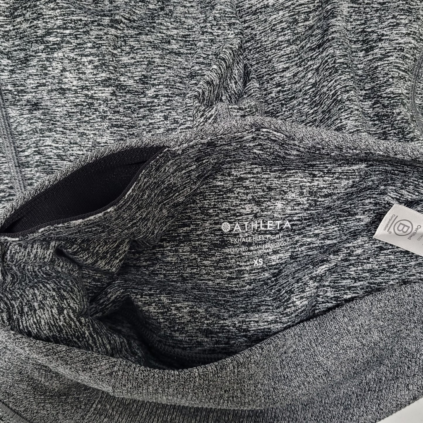 Athleta Grey Exhale Heel Tight Athleisure Yoga Pants Leggings Size XS (24x32)