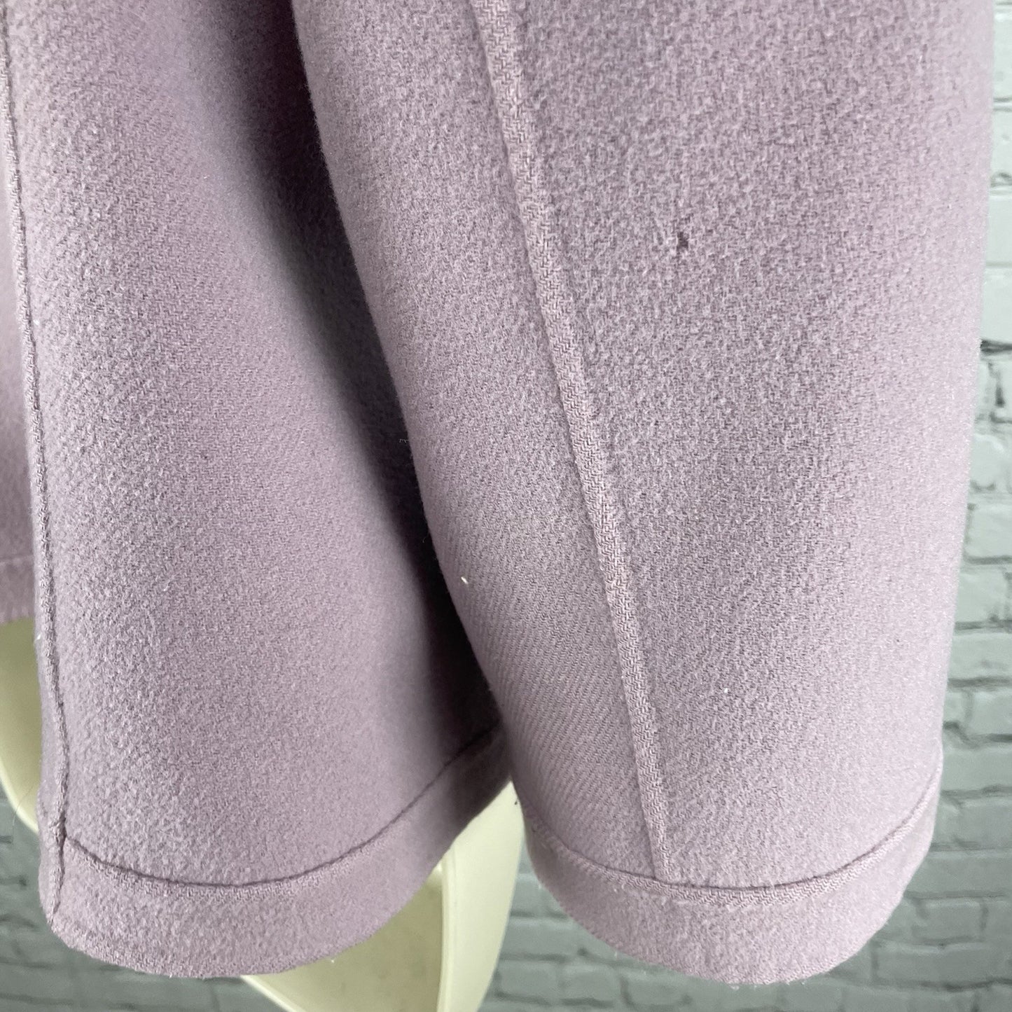 Talbots Purple Wool Blend Snapped Ruffle Closure Jacket Pockets Unlined Size 16