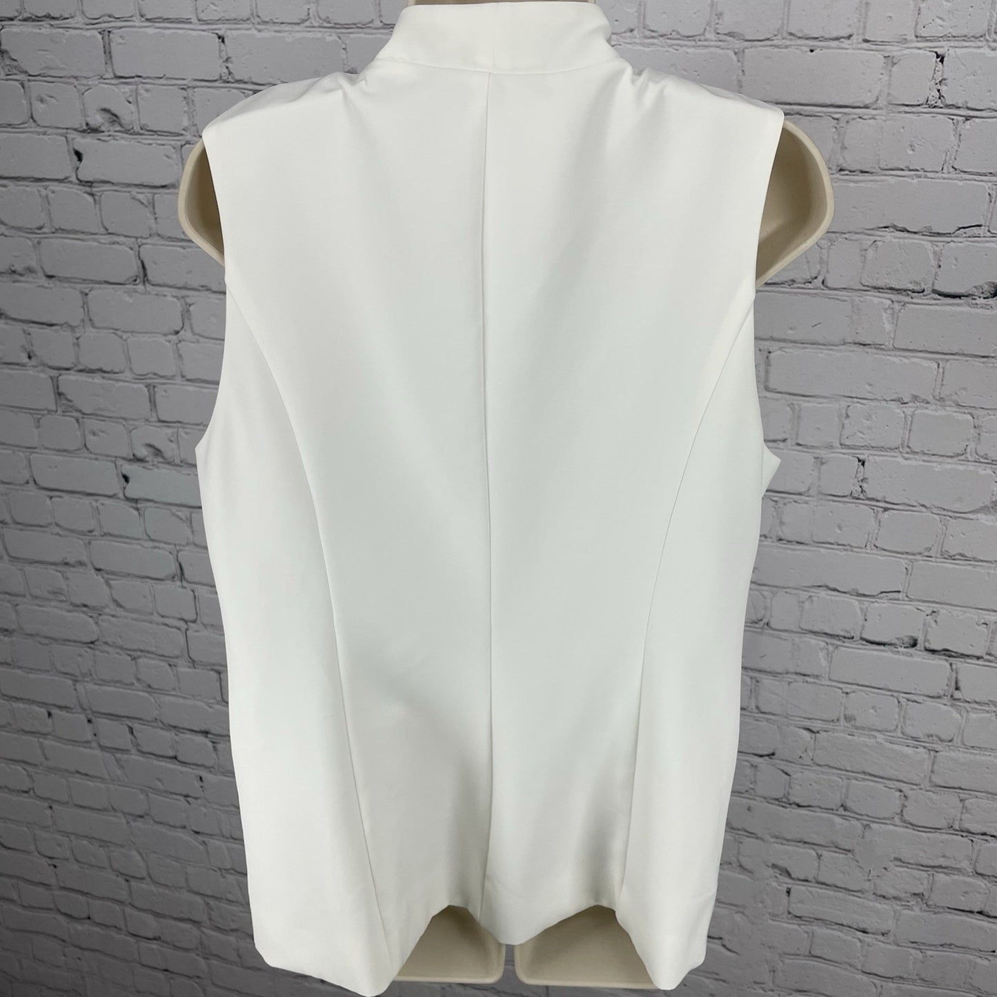 Nicole By Nicole Miller Ivory White Lined Vest Jacket Pockets Size Large L