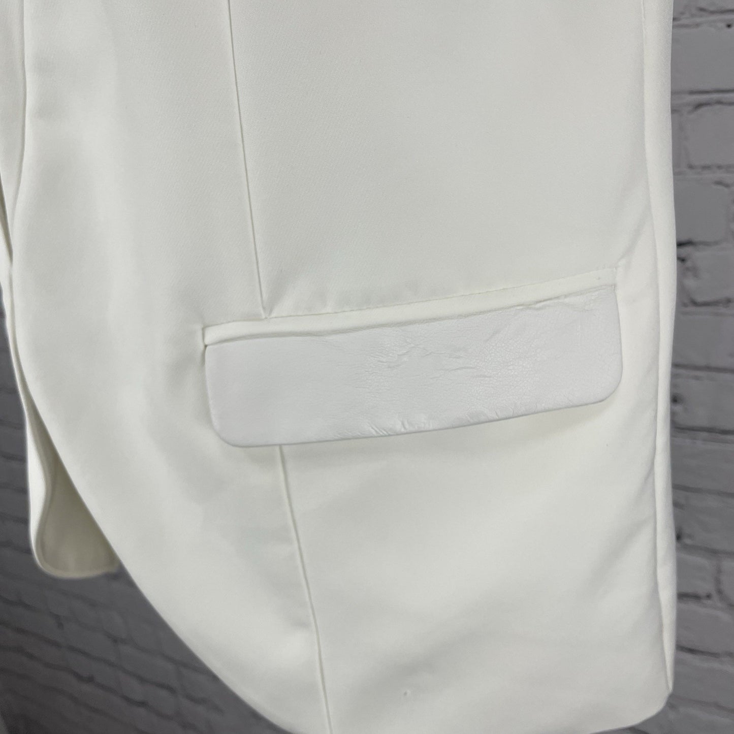 Nicole By Nicole Miller Ivory White Lined Vest Jacket Pockets Size Large L