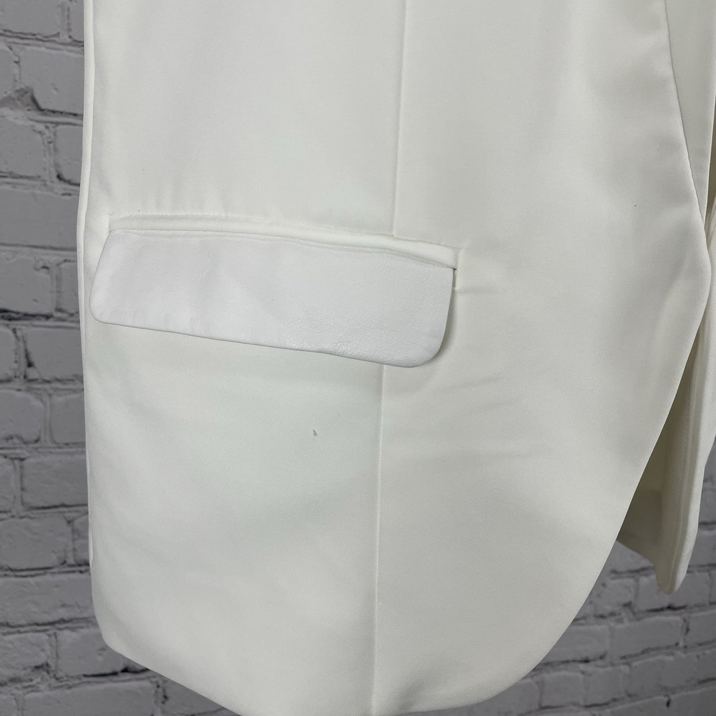 Nicole By Nicole Miller Ivory White Lined Vest Jacket Pockets Size Large L