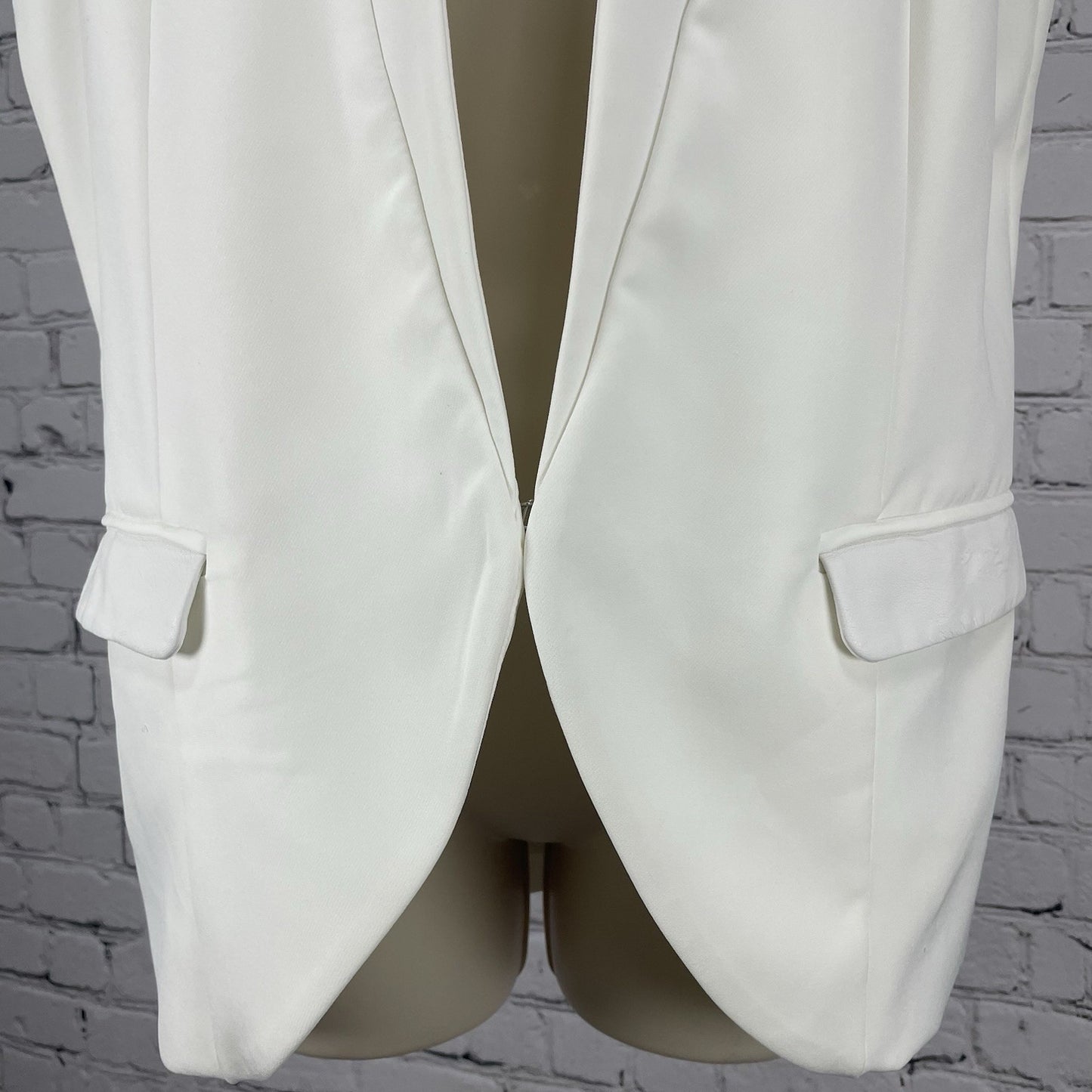 Nicole By Nicole Miller Ivory White Lined Vest Jacket Pockets Size Large L