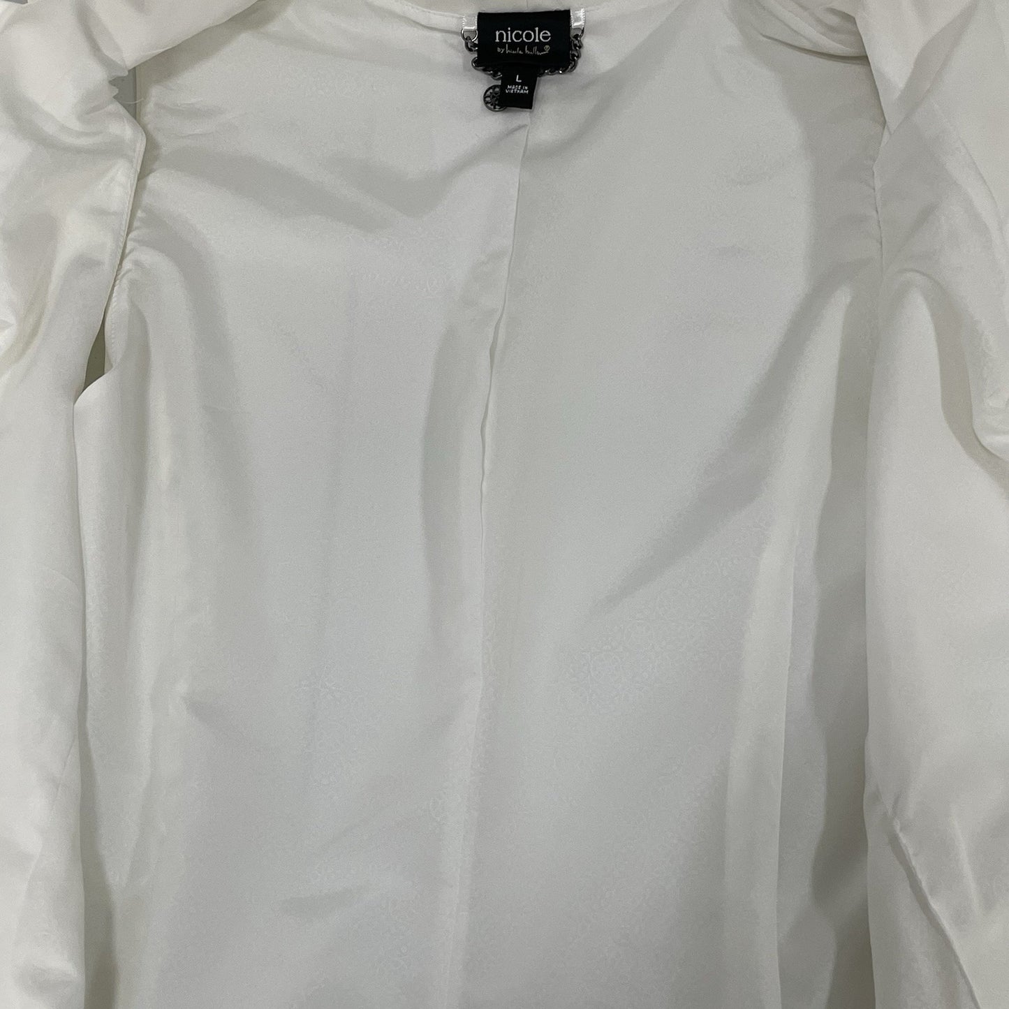 Nicole By Nicole Miller Ivory White Lined Vest Jacket Pockets Size Large L