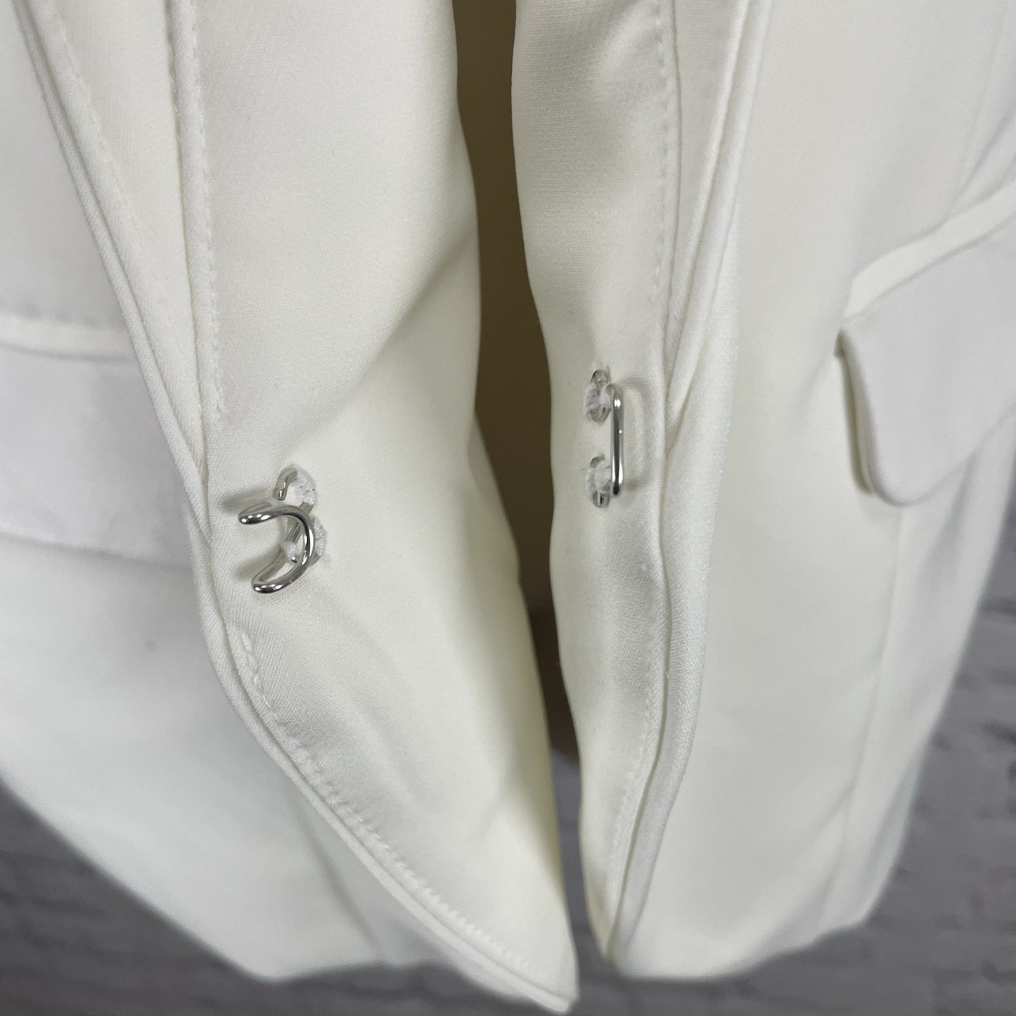 Nicole By Nicole Miller Ivory White Lined Vest Jacket Pockets Size Large L