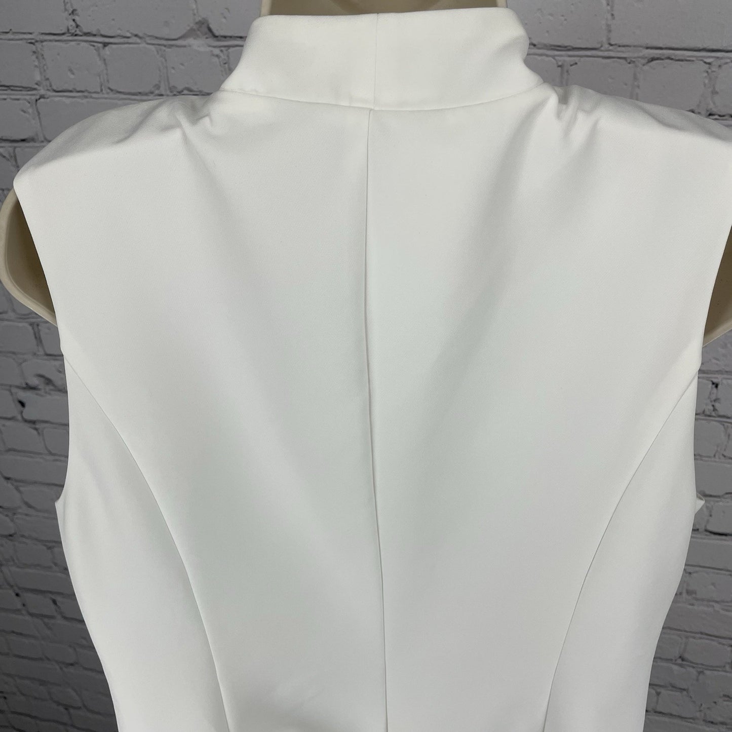 Nicole By Nicole Miller Ivory White Lined Vest Jacket Pockets Size Large L