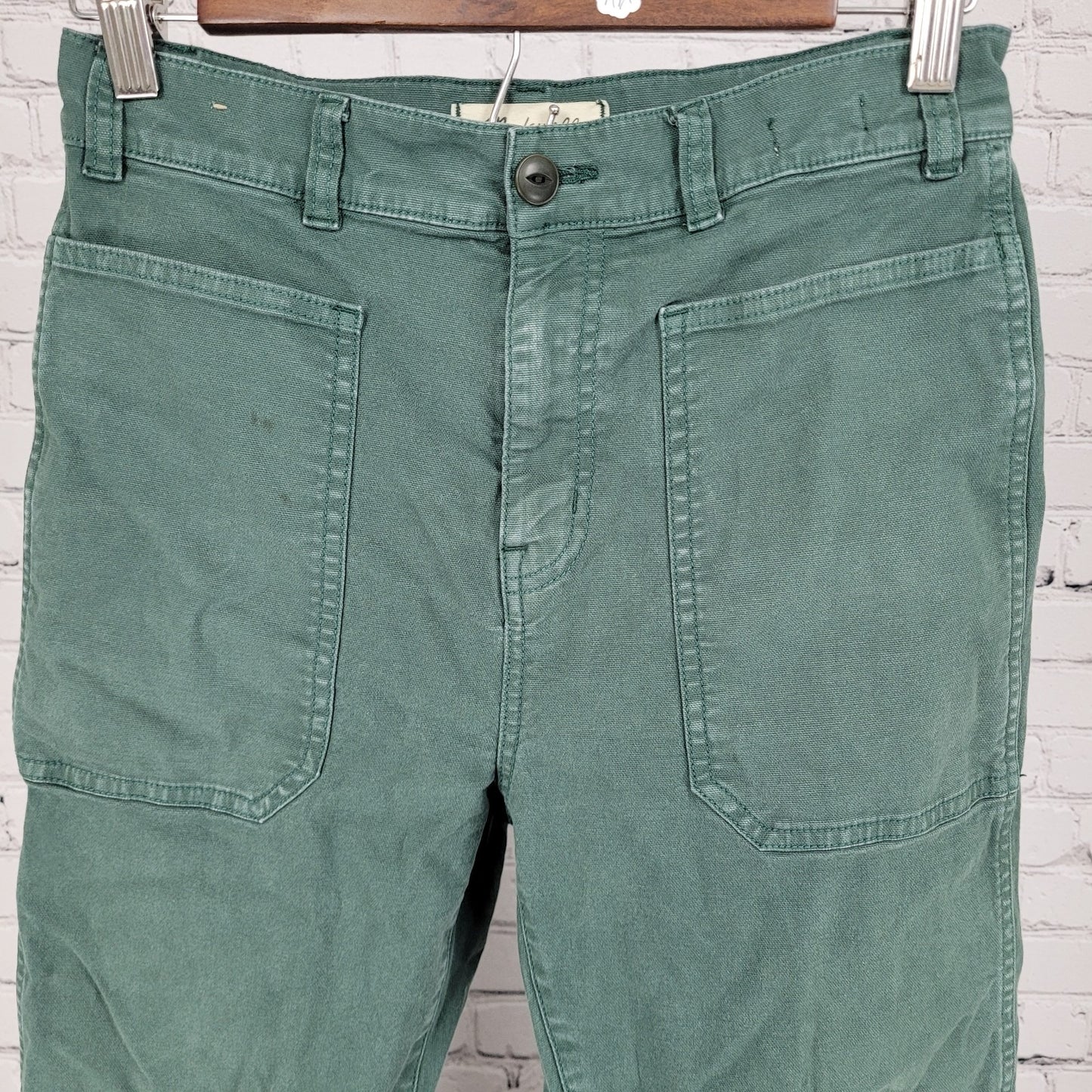 Madewell Green 90's Straight Distressed High Rise Stretch Pants Size 26 (26x30)