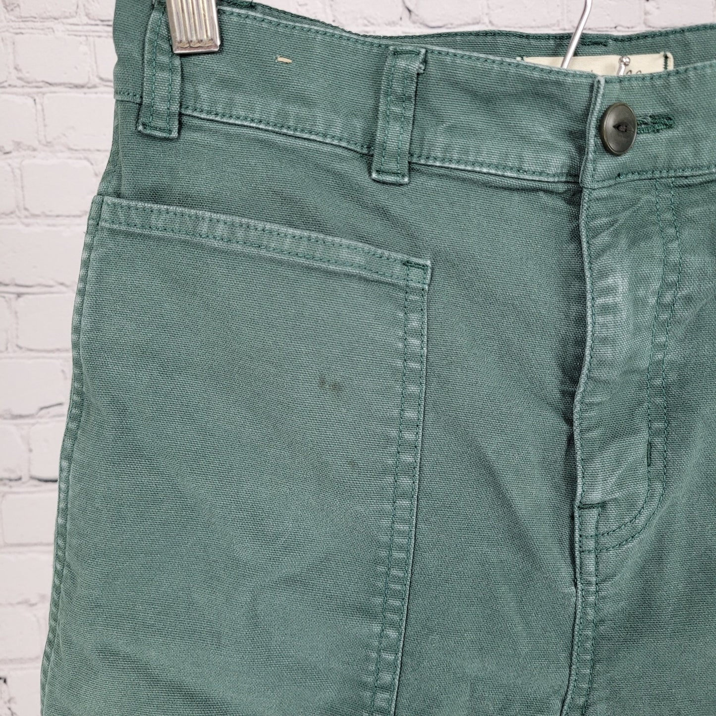 Madewell Green 90's Straight Distressed High Rise Stretch Pants Size 26 (26x30)