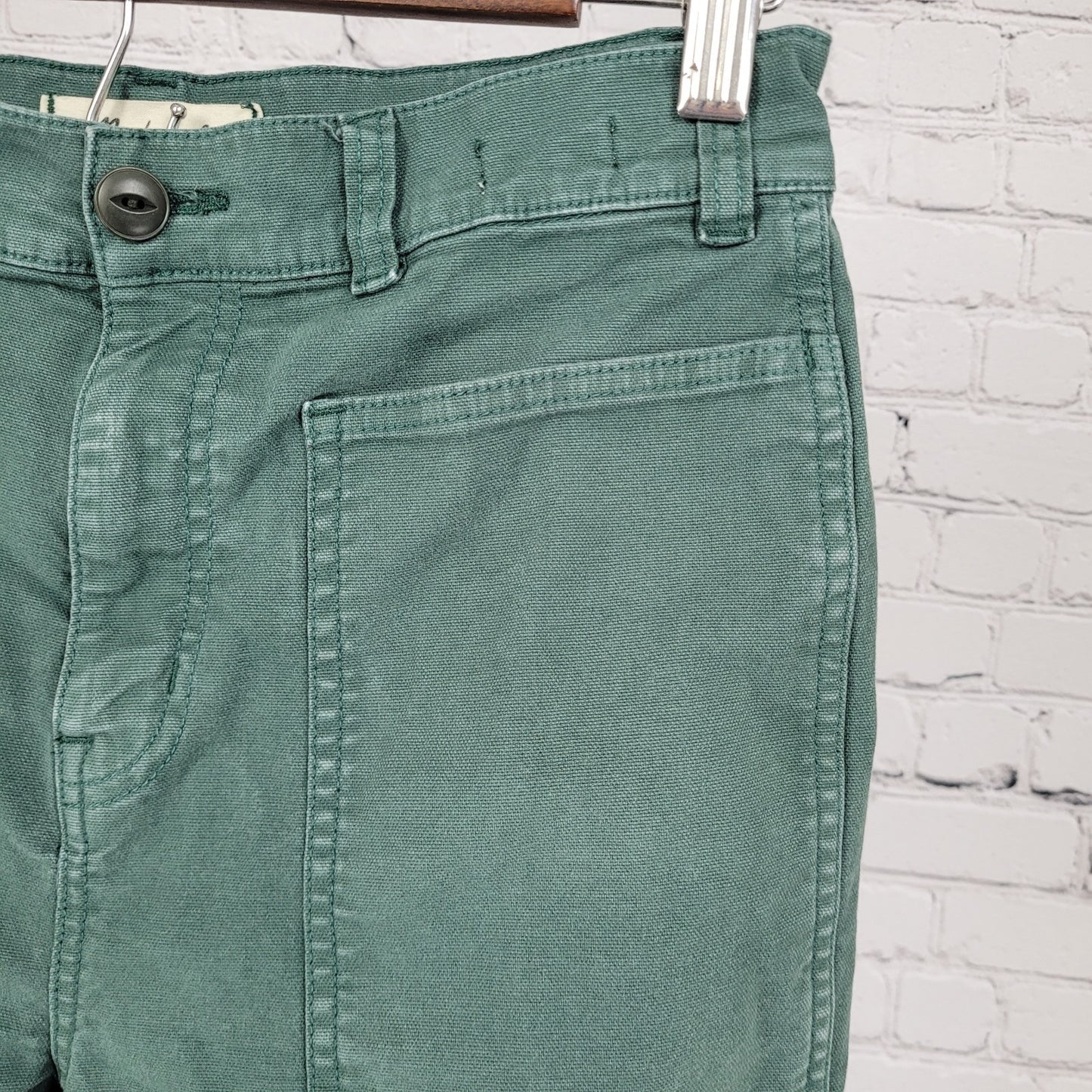 Madewell Green 90's Straight Distressed High Rise Stretch Pants Size 26 (26x30)