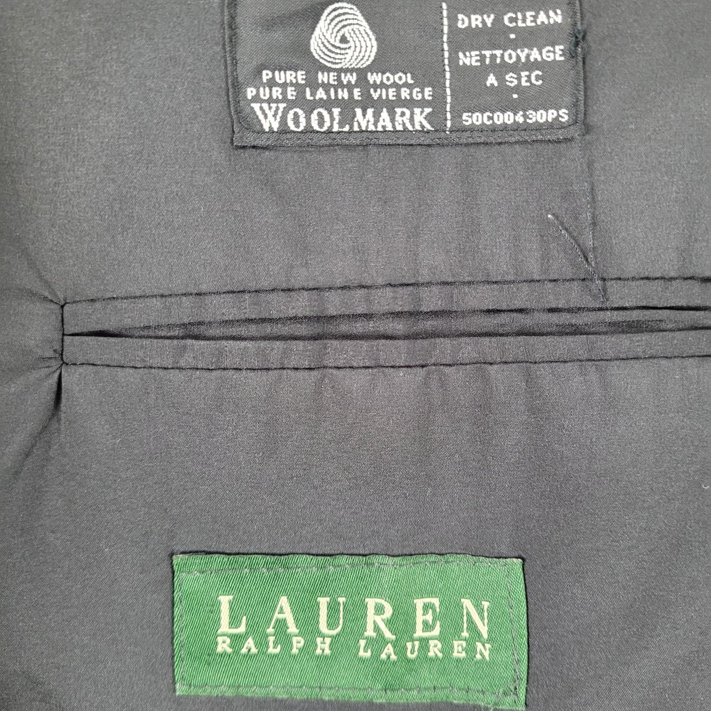 Lauren Ralph Lauren Grey 100% Wool Blazer Sport Coat Canada Made Size 42S