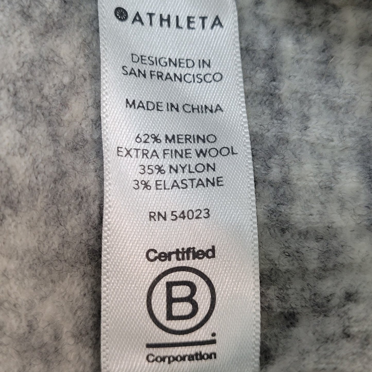 Athleta Heathered Grey Merino Extra Fine Wool Blend Sweater Size Medium M