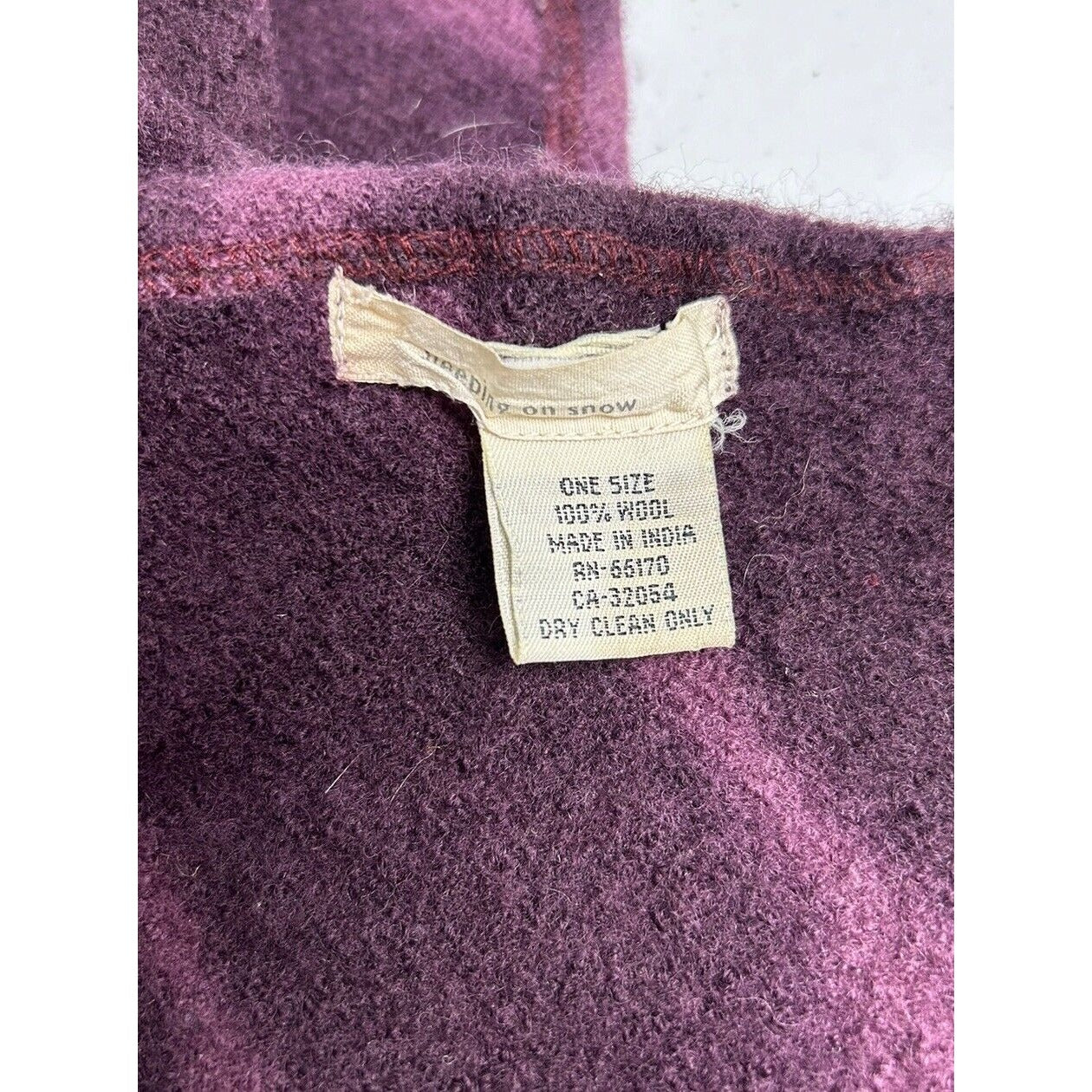 Sleeping On Snow Anthropologie Purple 100% Wool Open Front Fringe Wrap O/S