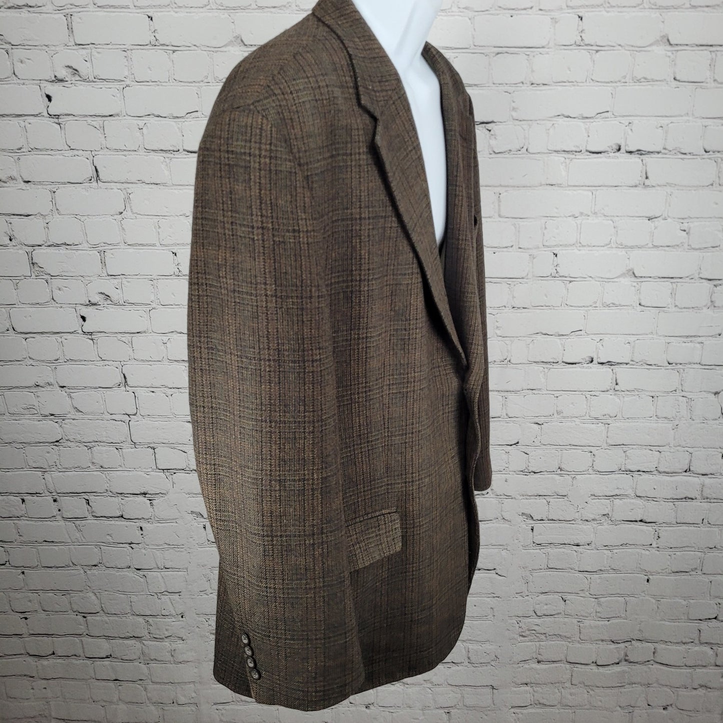 Oscar De La Renta Brown 100% Lambswool 2 Button Blazer Sport Coat Size 48R