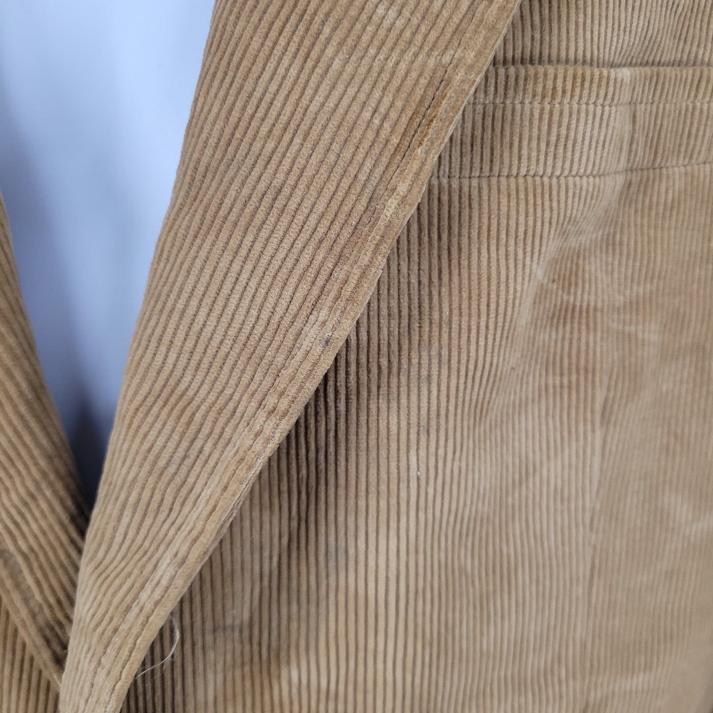 VTG Jordache Tan 100% Cotton Corduroy Double Vented Notch Blazer Jacket Size 42R