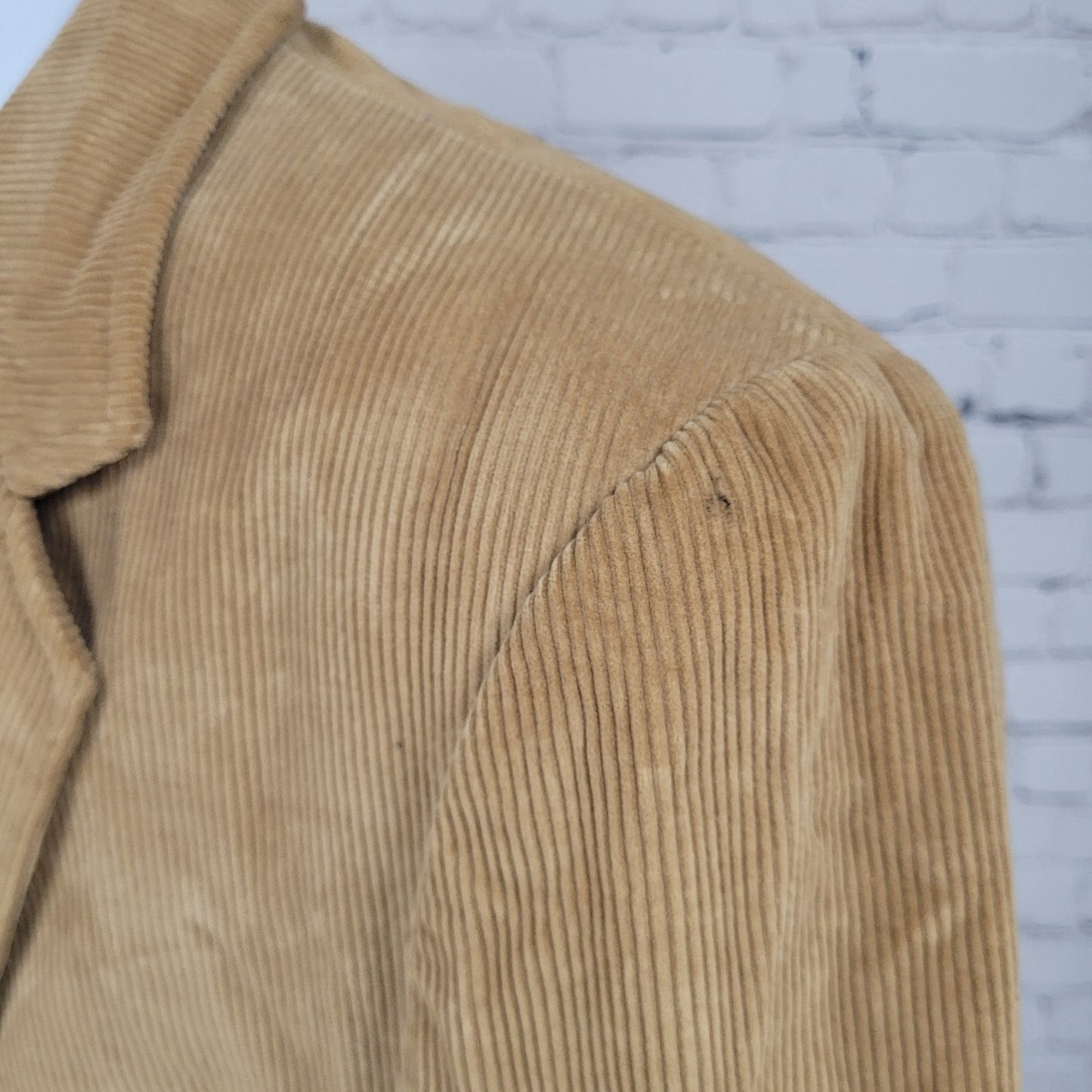 VTG Jordache Tan 100% Cotton Corduroy Double Vented Notch Blazer Jacket Size 42R