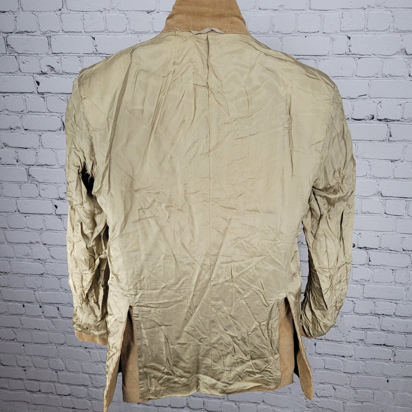 VTG Jordache Tan 100% Cotton Corduroy Double Vented Notch Blazer Jacket Size 42R