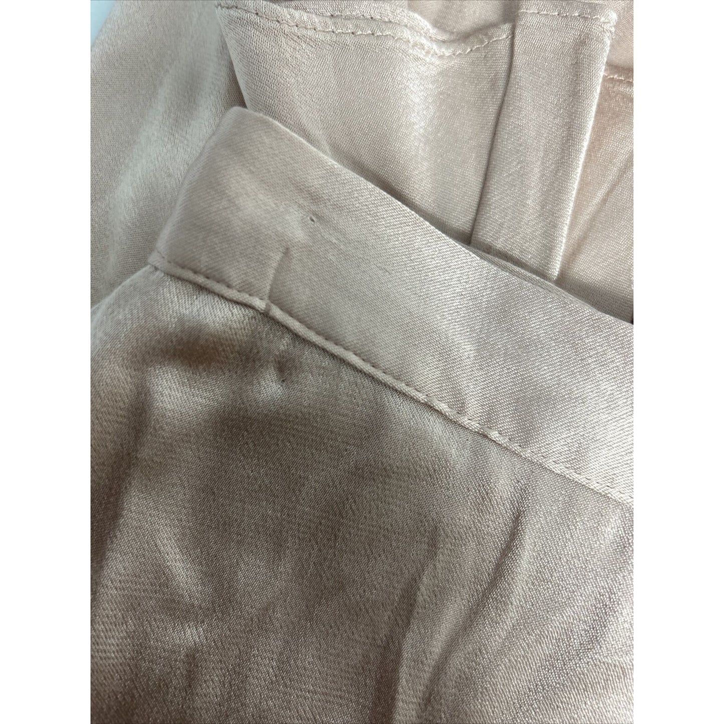 Leith Satin Asymmetrical Blush Pink Ruffle Hem Back Zip Lined Skirt Women’s M